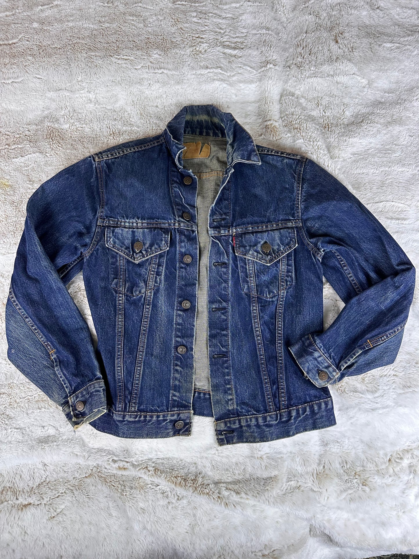 Vintage 90s Levis Denim Jacket with Patina & Dark Wash