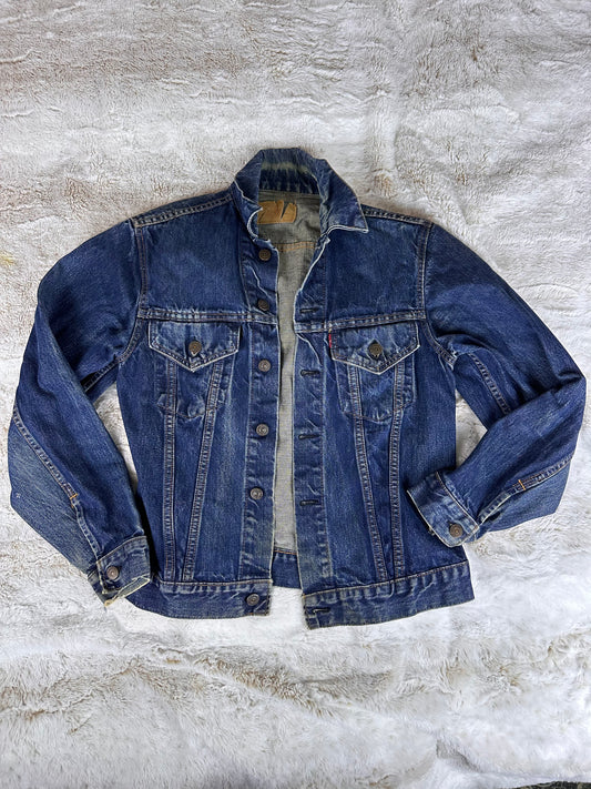 Vintage 90s Levis Denim Jacket with Patina & Dark Wash