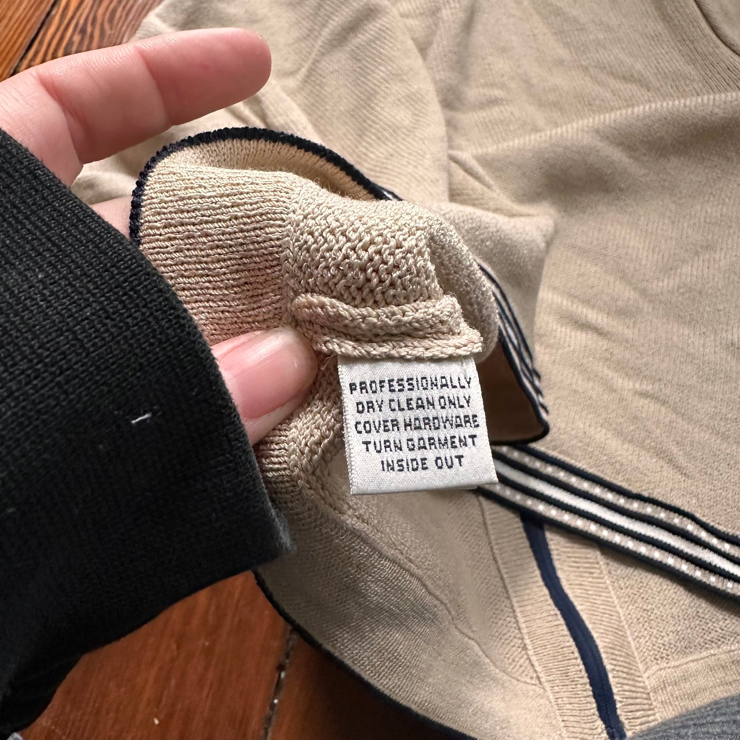 St. John Collection by Marie Gray Neutral Zip Up Sweater - Made in the USA