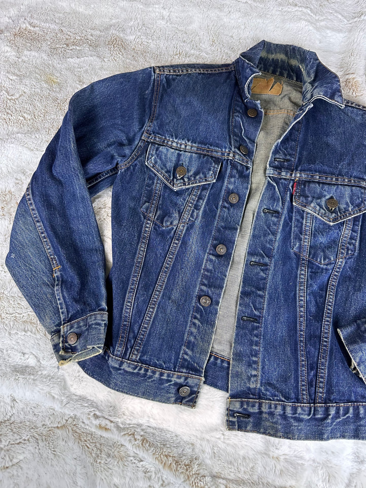 Vintage 90s Levis Denim Jacket with Patina & Dark Wash