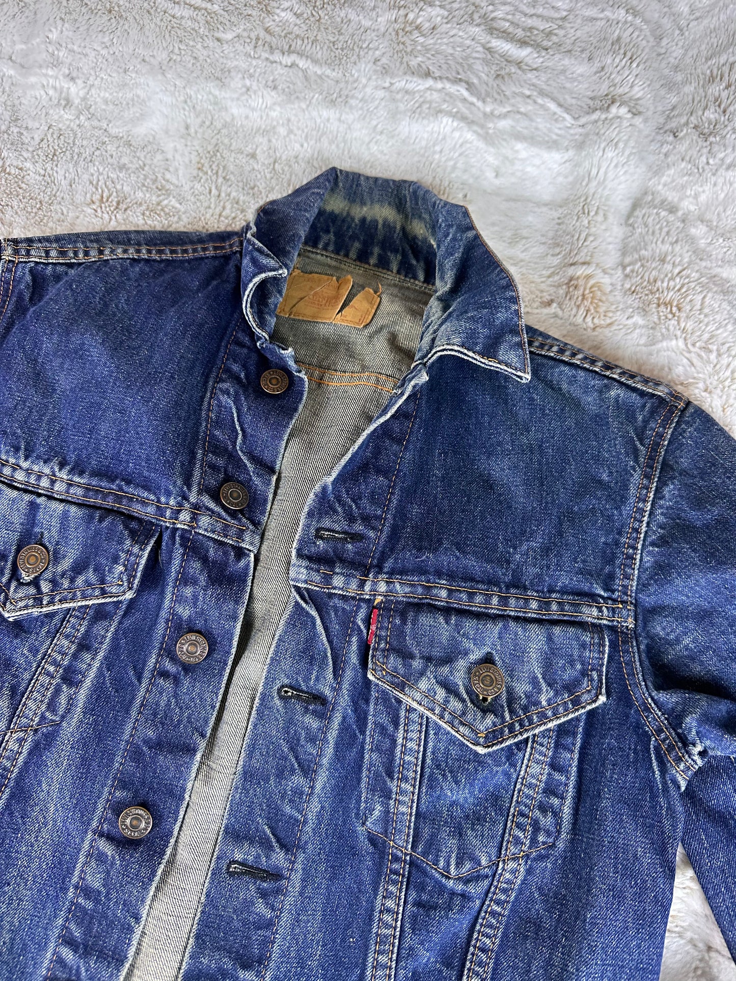 Vintage 90s Levis Denim Jacket with Patina & Dark Wash