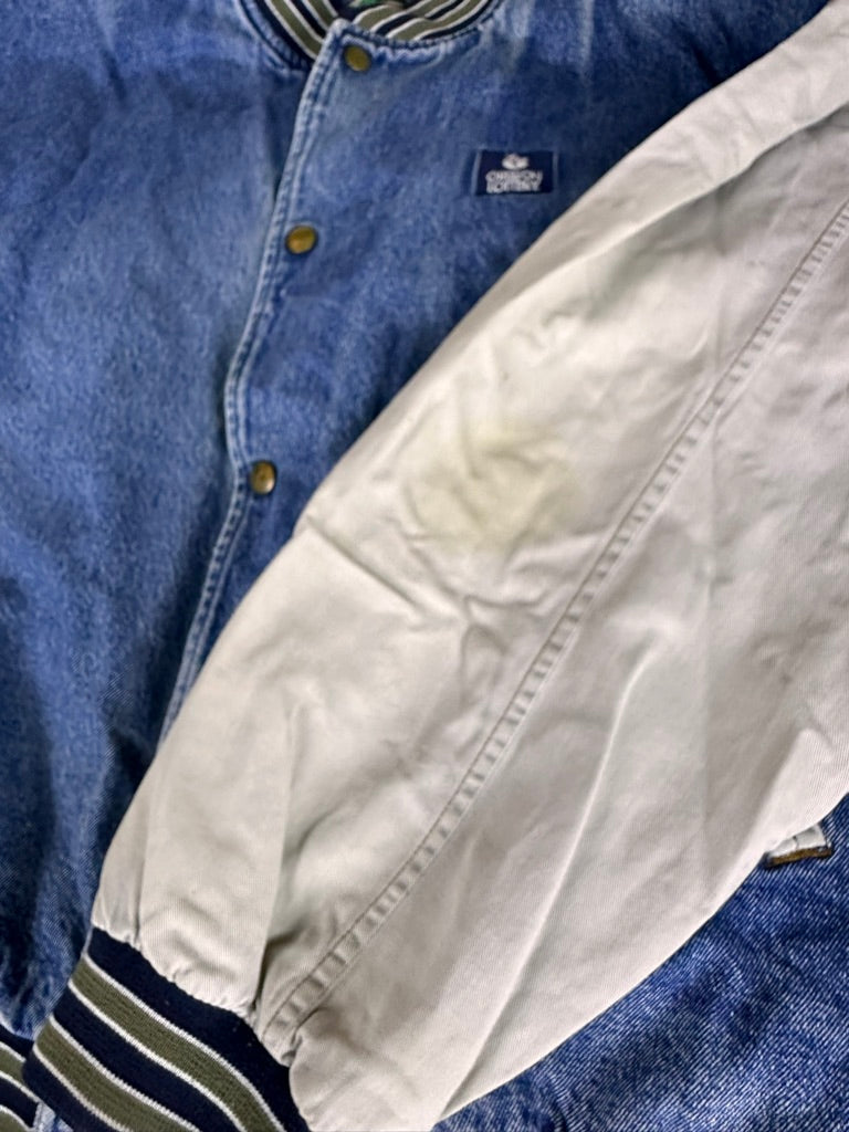 Vintage Oregon Lottery Denim Trucker Bomber Jacket - 2XL