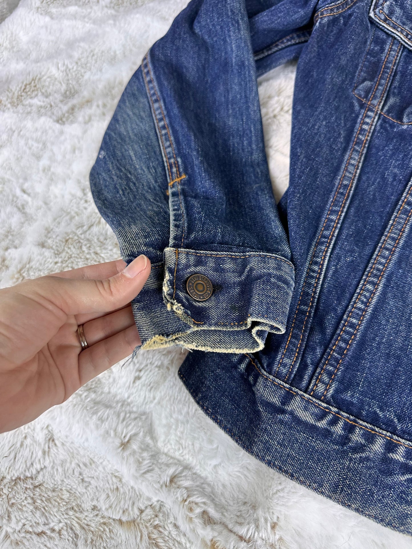 Vintage 90s Levis Denim Jacket with Patina & Dark Wash