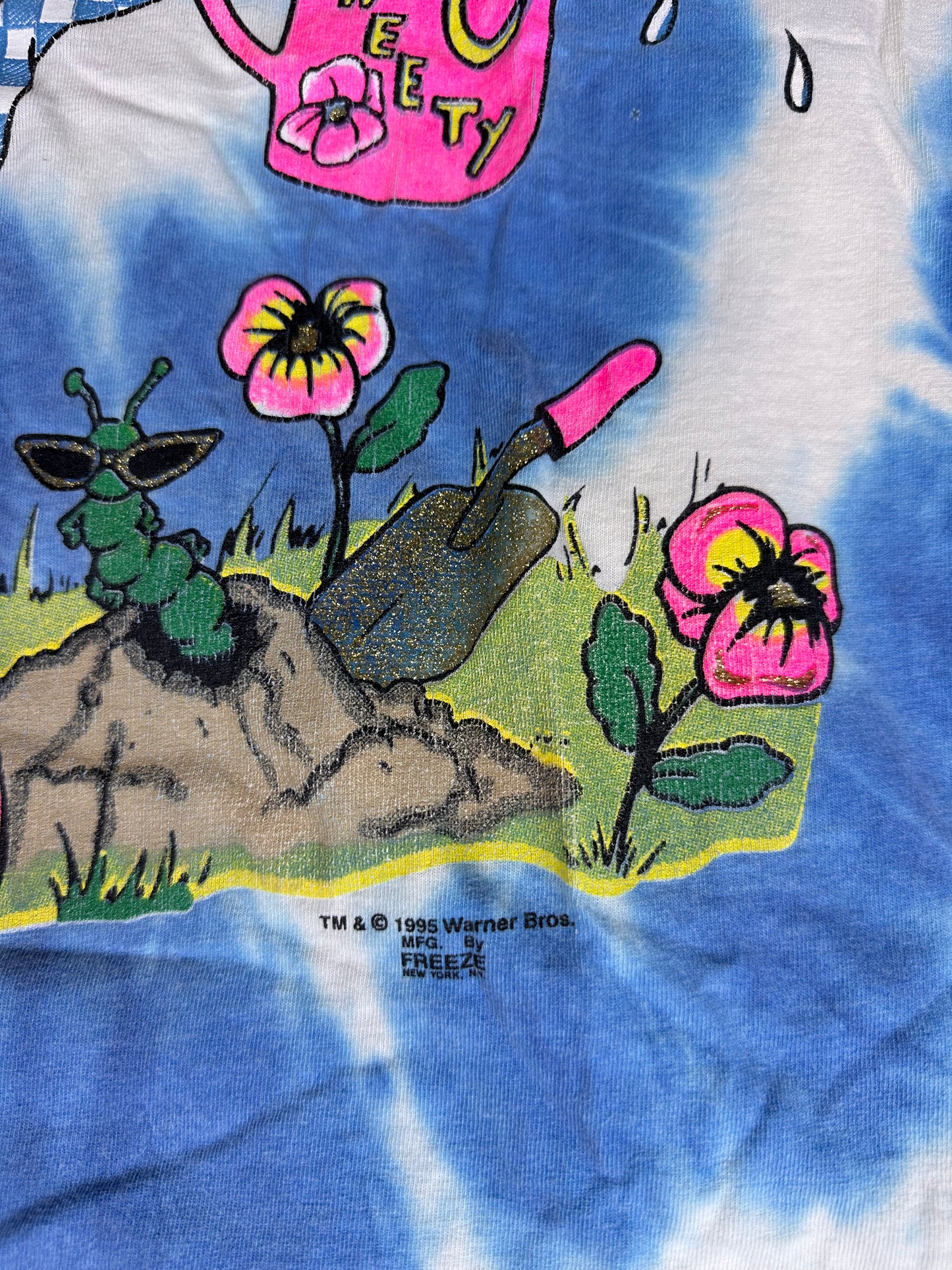 Vintage 90s Tweety Bird Gardening Tie Dye Graphic Tee - XL