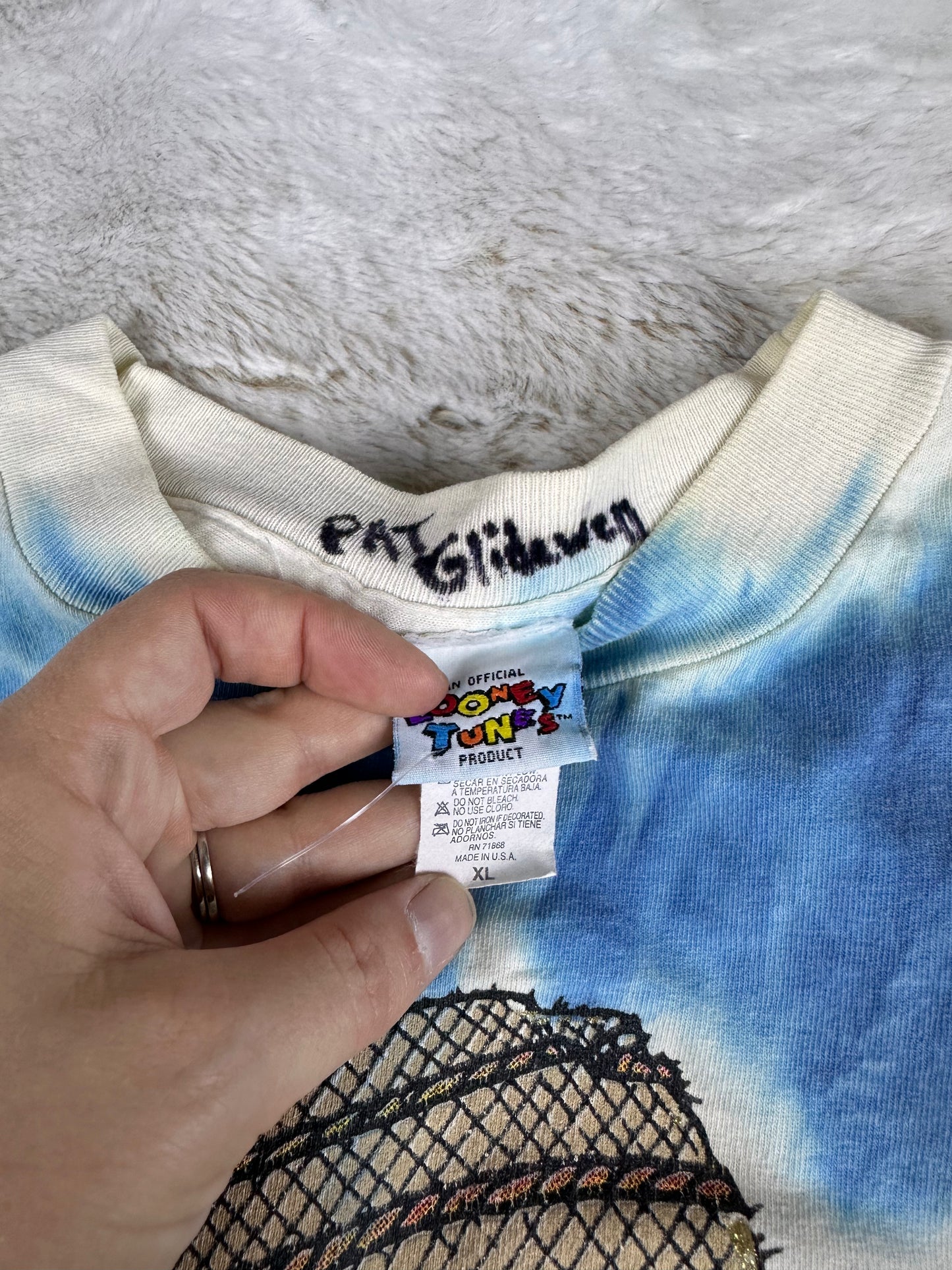 Vintage 90s Tweety Bird Gardening Tie Dye Graphic Tee - XL