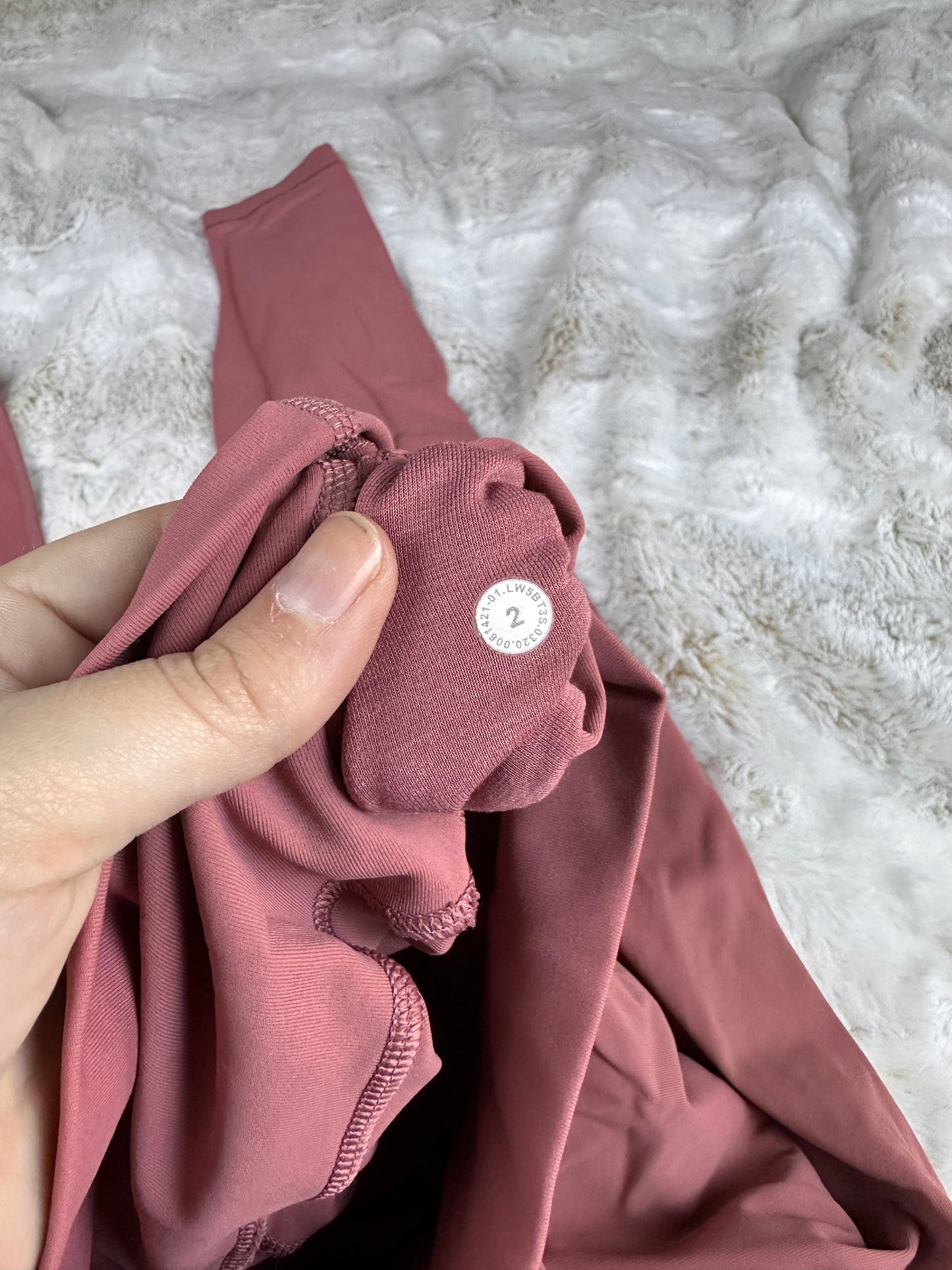 Lululemon Wunder Train High Rise Crop Blush Leggings - XS