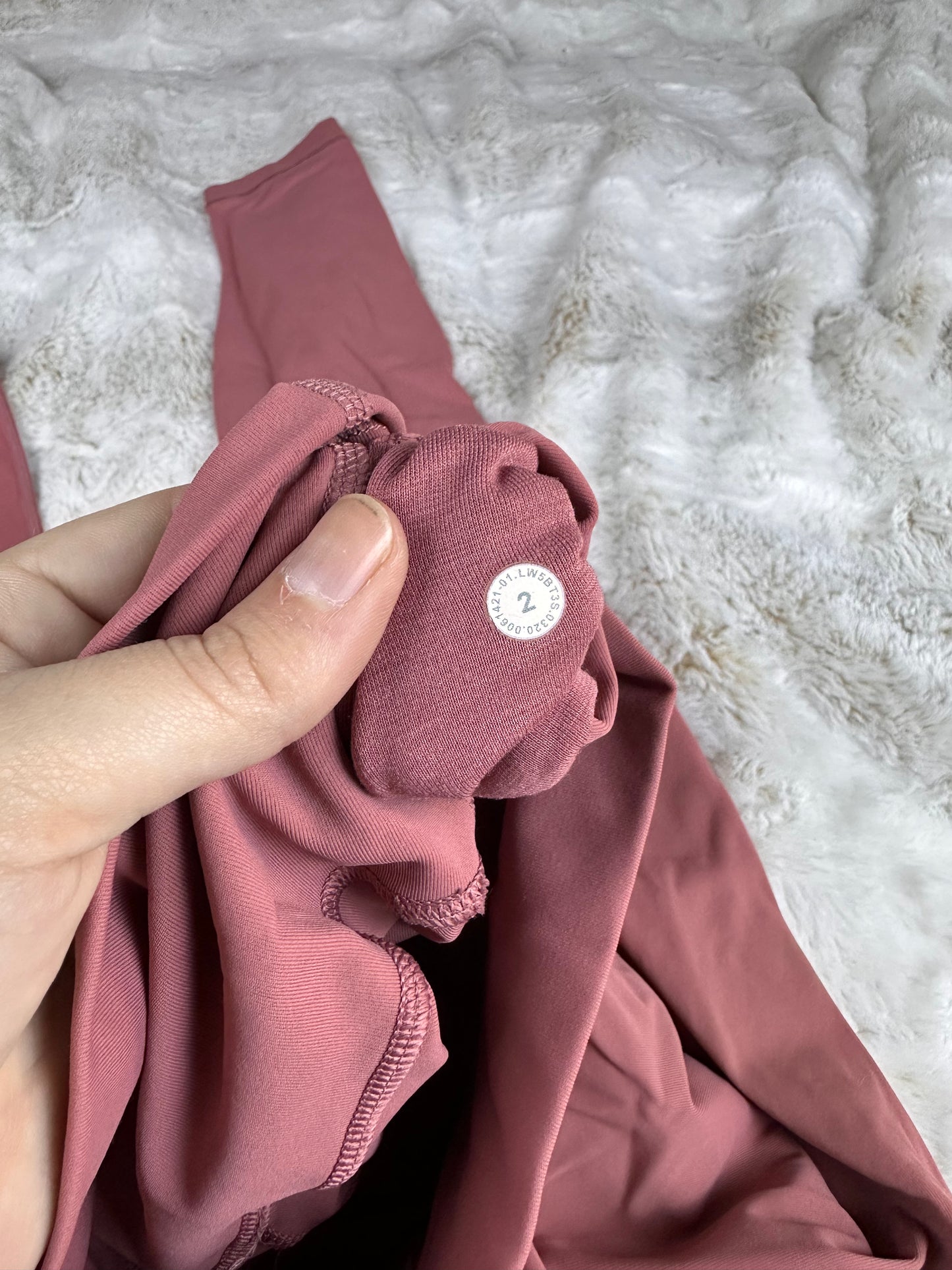Lululemon Wunder Train High Rise Crop Blush Leggings - XS
