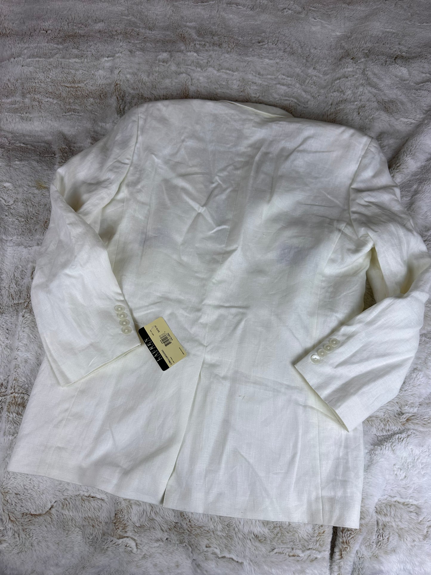 NWT Lauren Ralph Lauren 100% Linen White Blazer Jacket - XL 44 Long