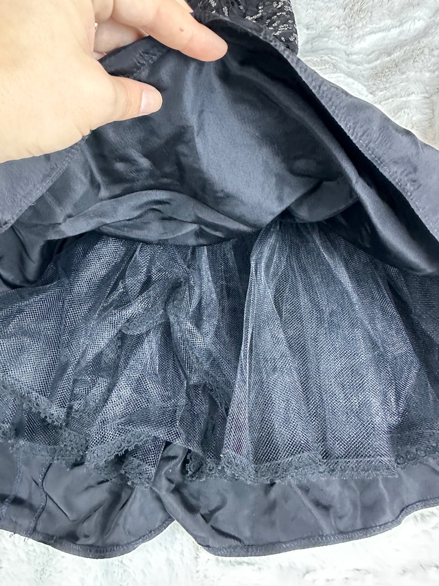 Vintage Gunne Sax Black Beaded Short Formal Dress - Small