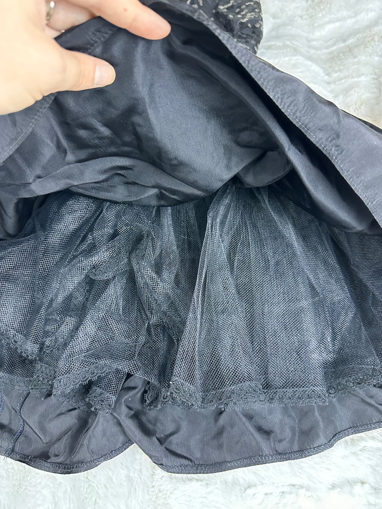 Vintage Gunne Sax Black Beaded Short Formal Dress - Small
