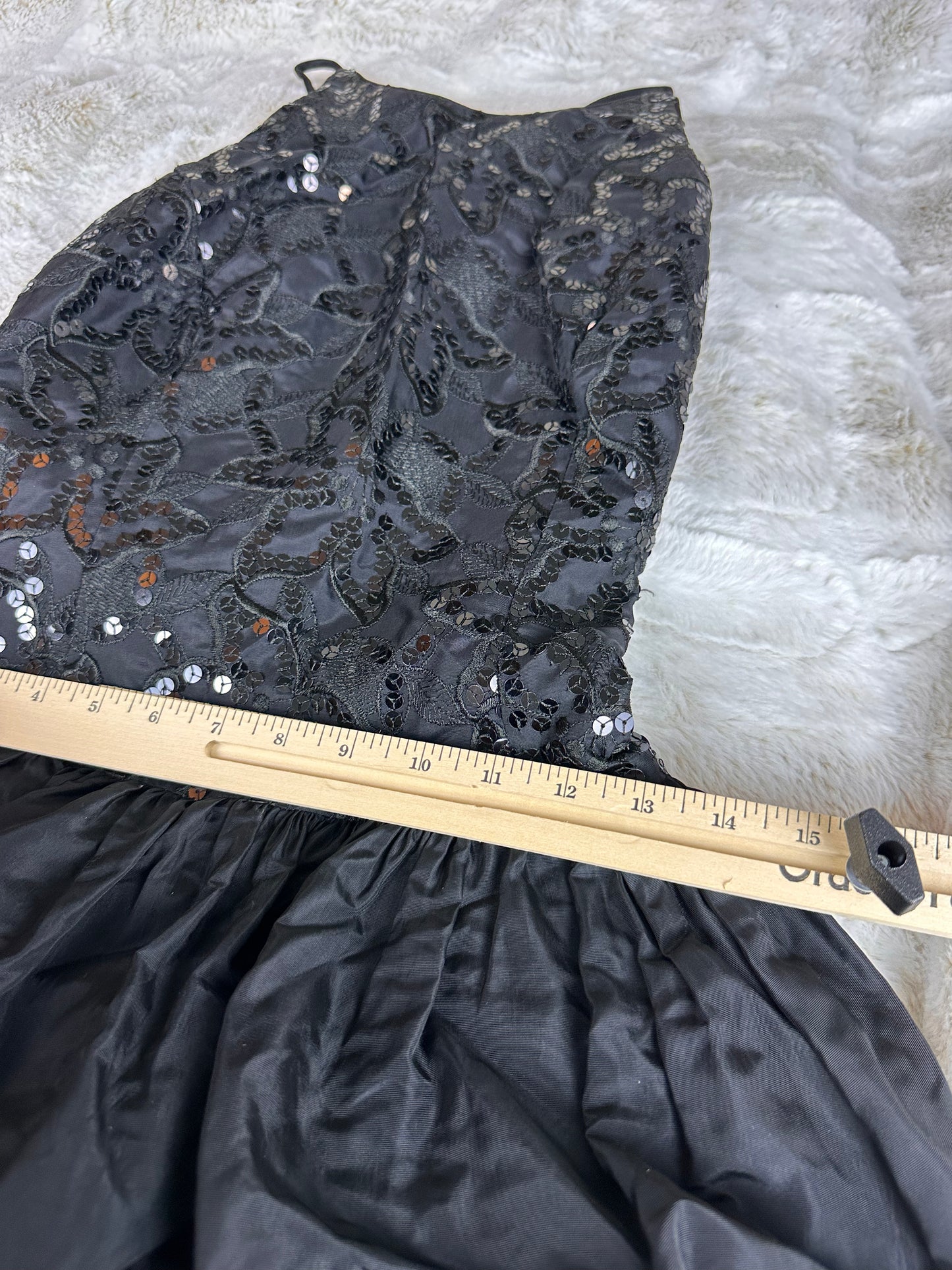 Vintage Gunne Sax Black Beaded Short Formal Dress - Small