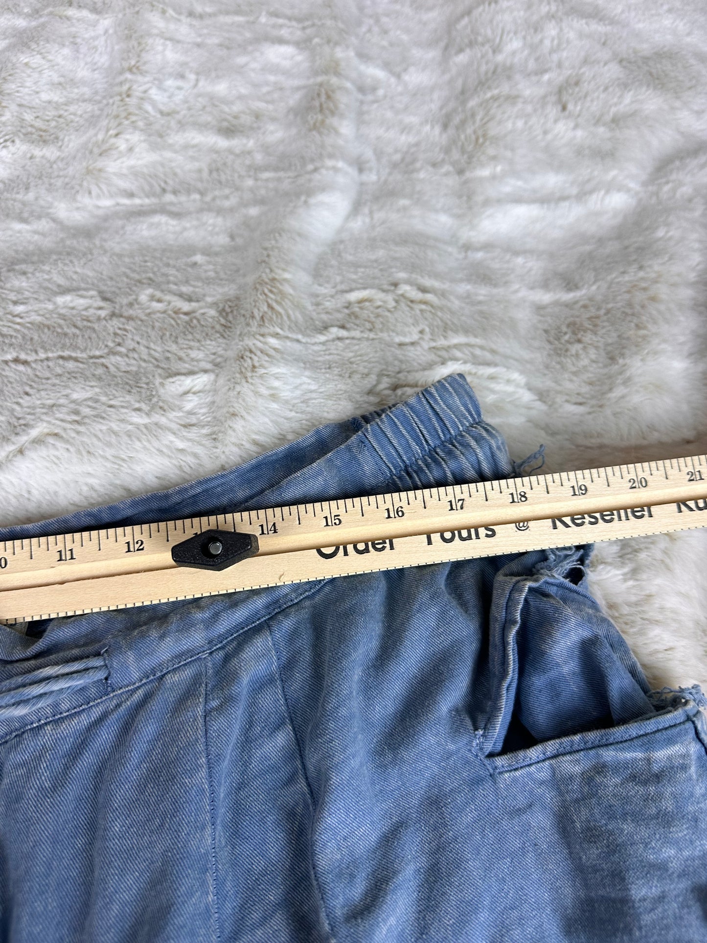 Earth Bound Wide Leg High Rise Chambray Wide Leg Pants - XL