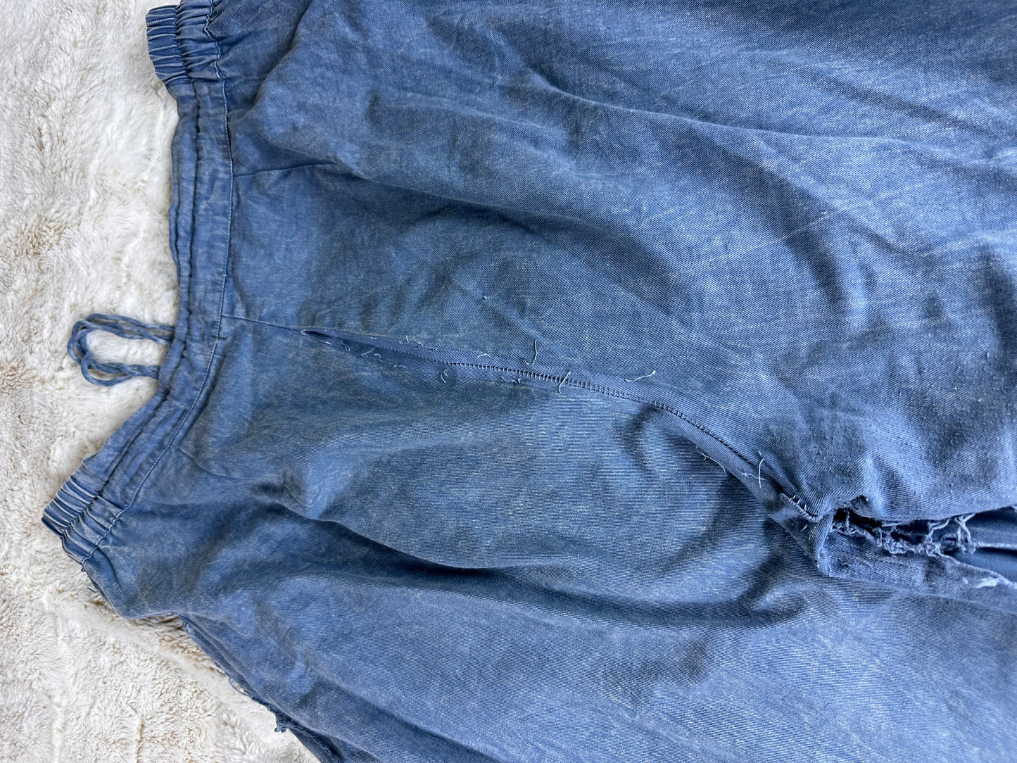 Earth Bound Wide Leg High Rise Chambray Wide Leg Pants - XL