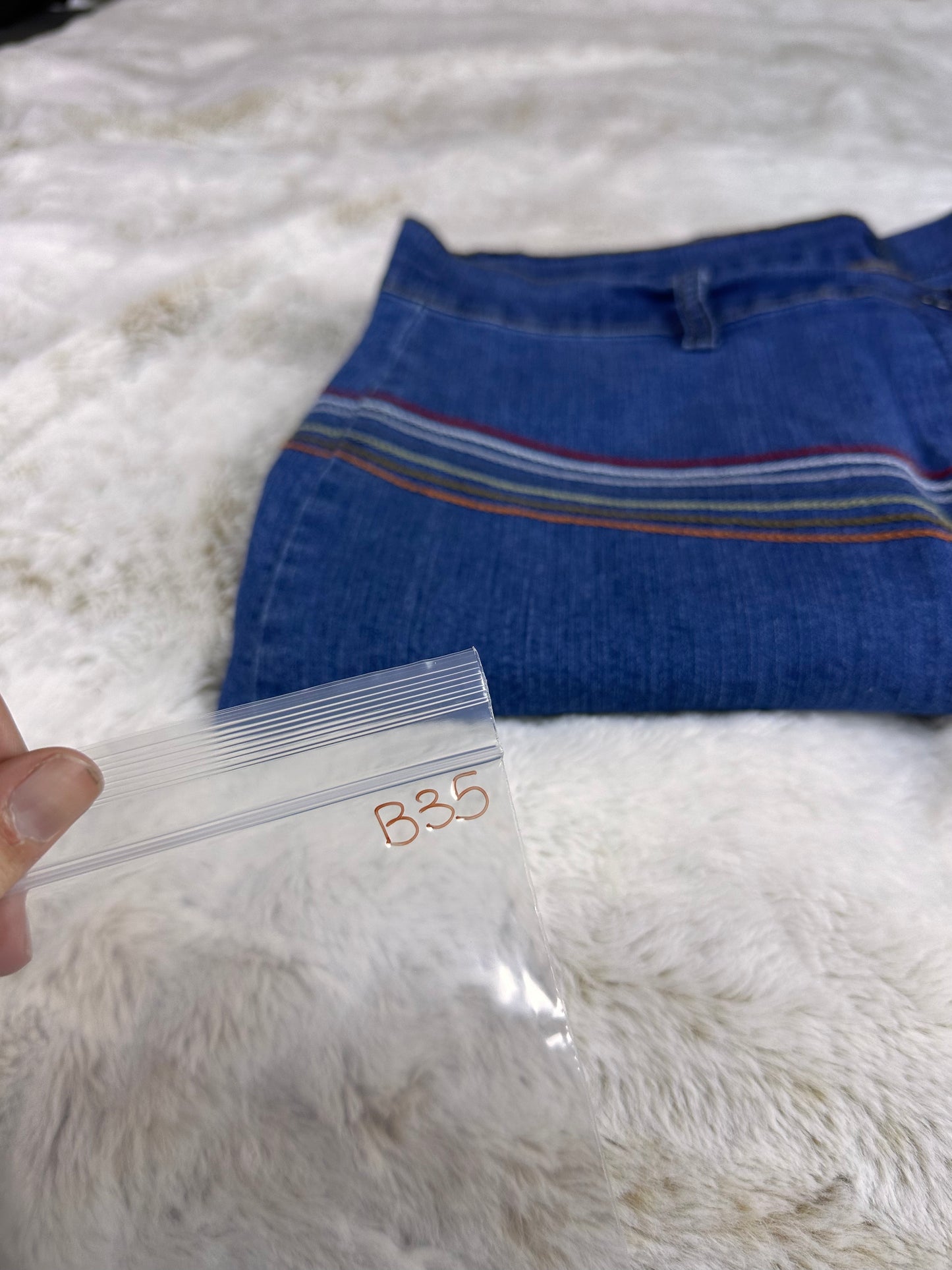 Modcloth Rainbow Stitched Wide Leg Denim Jeans - 22W