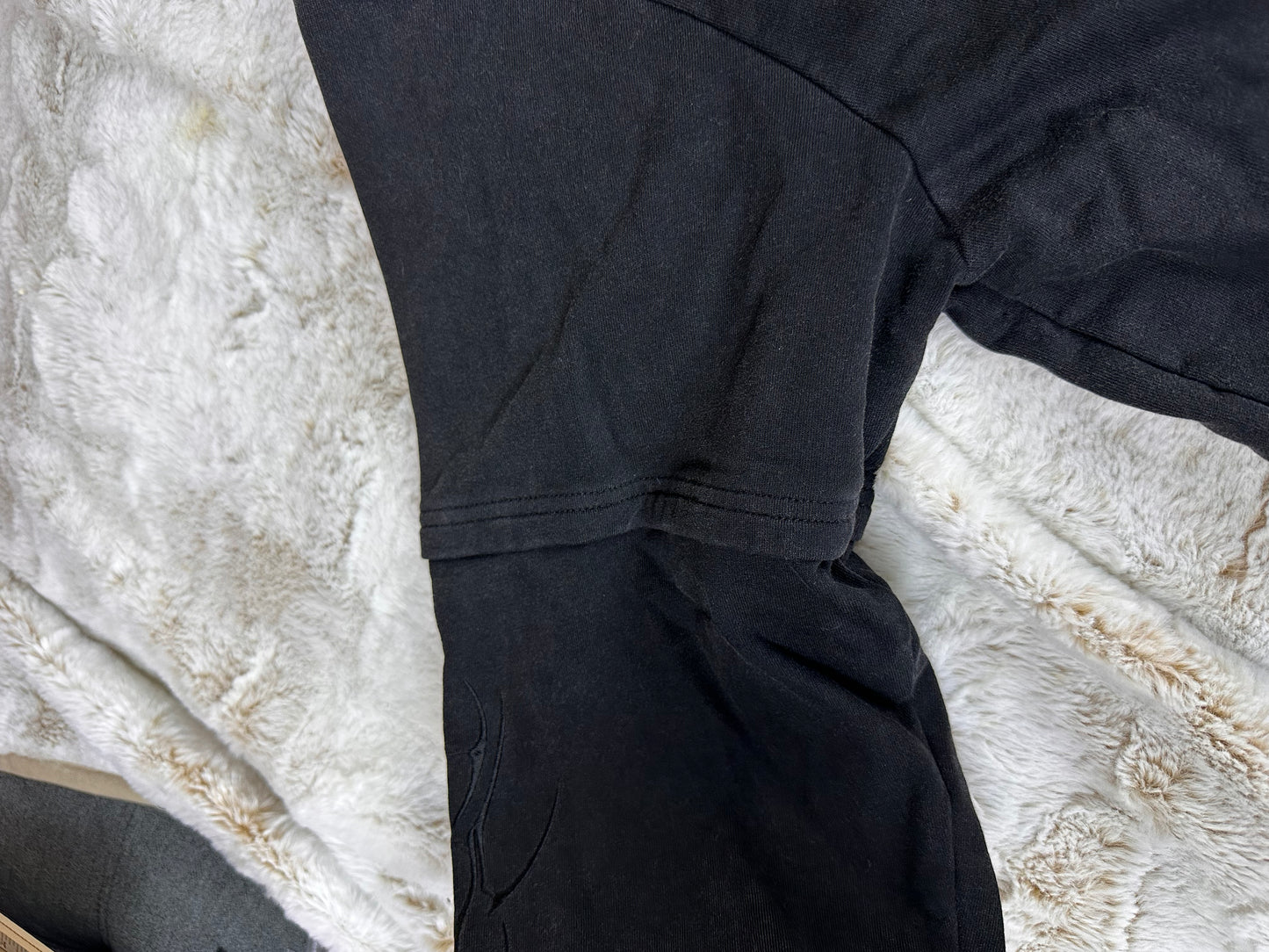 Vintage CURSE Gothic Black Embroidered Flame Crewneck - Large