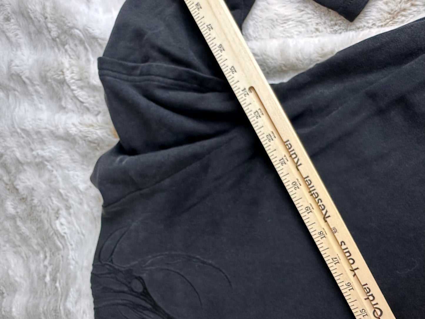 Vintage CURSE Gothic Black Embroidered Flame Crewneck - Large