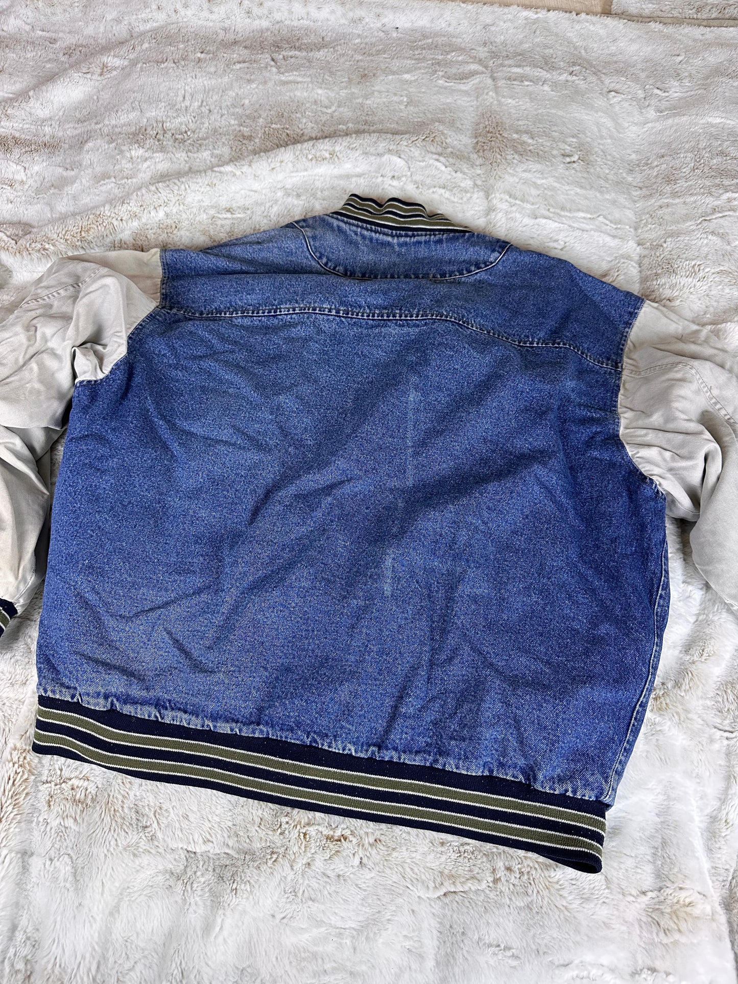 Vintage Oregon Lottery Denim Trucker Bomber Jacket - 2XL