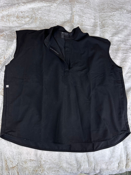 Figs Black Short Sleeve Top - XXL