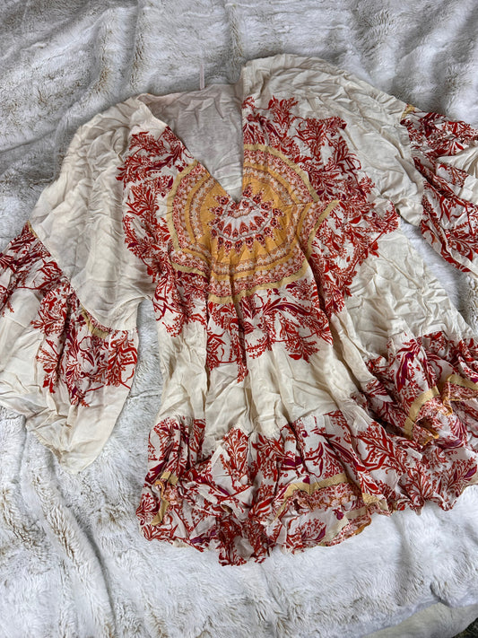 Free People Groovy Bell Sleeve Tunic Blouse - Small