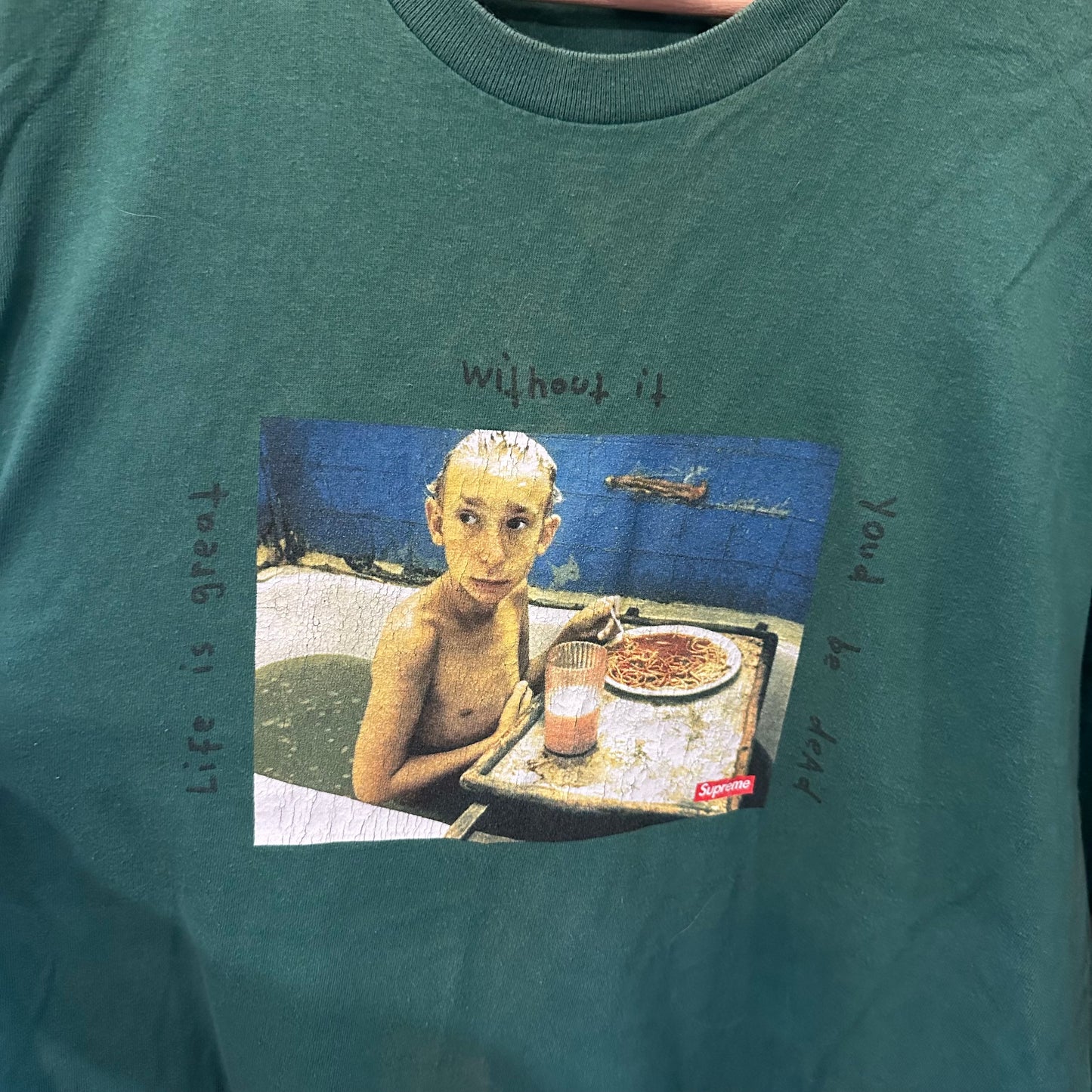 Supreme Gummo Bathtub Tee in Light Pine - Large