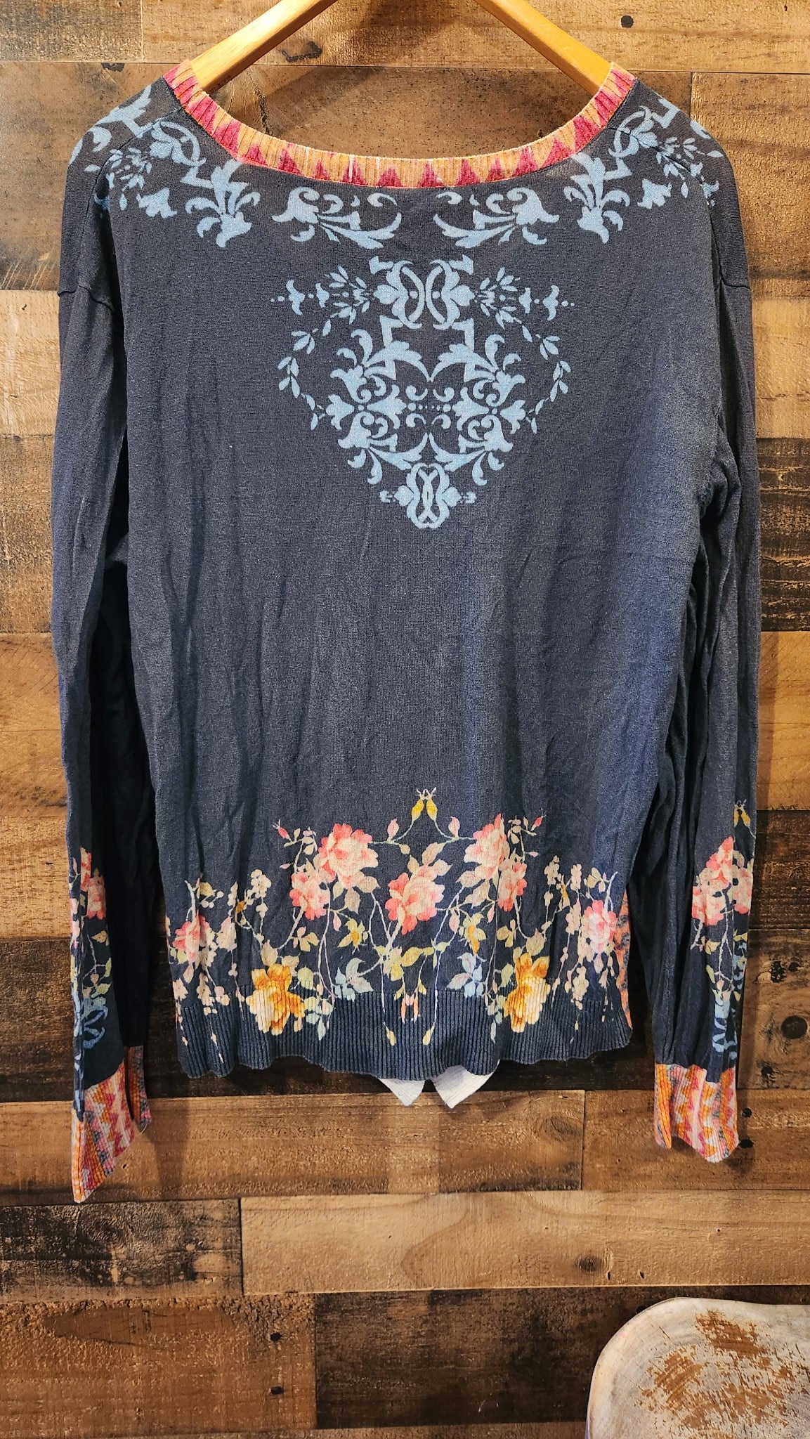 Johnny Was Wonder Swing Floral Button Up Cotton Cardigan - Size XL