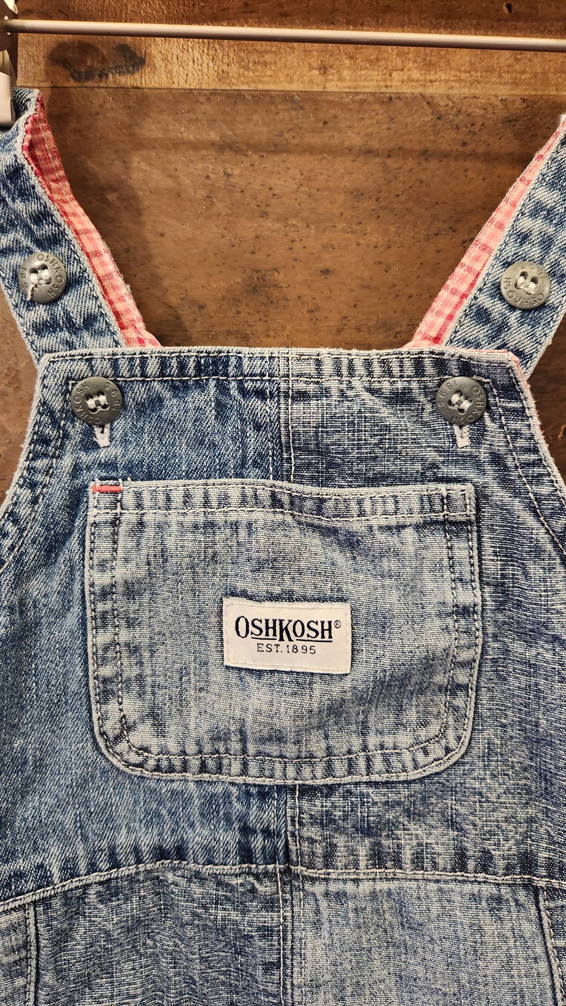 Vintage Denim Patchwork Overall Dress - 12 Months