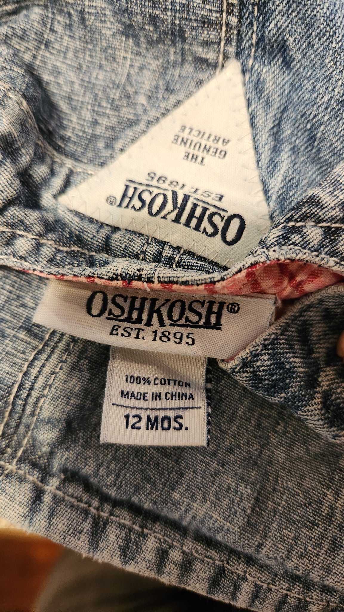Vintage Denim Patchwork Overall Dress - 12 Months