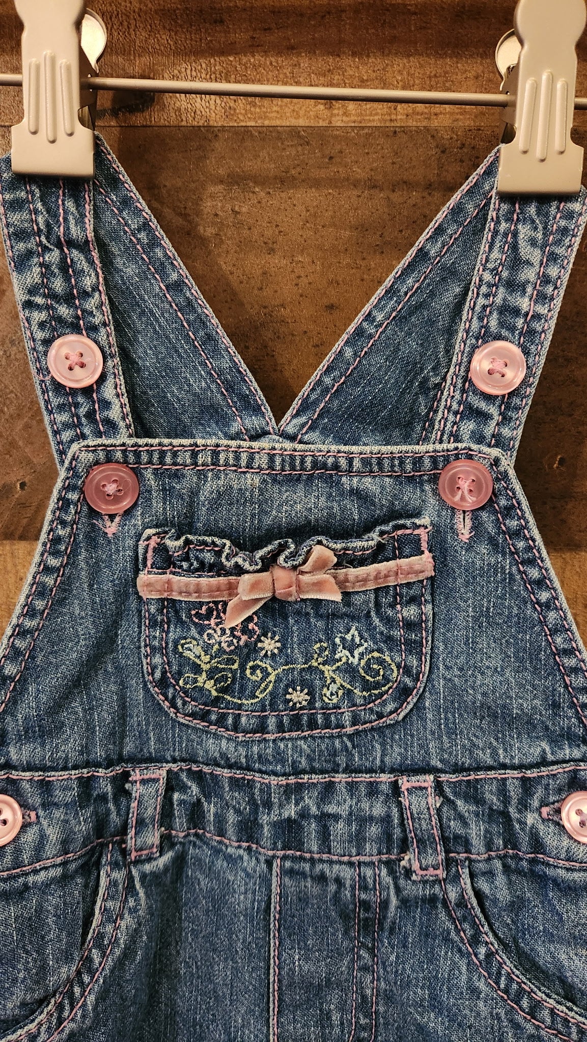 Vintage Baby Denim Overalls - Size 3-6 Months