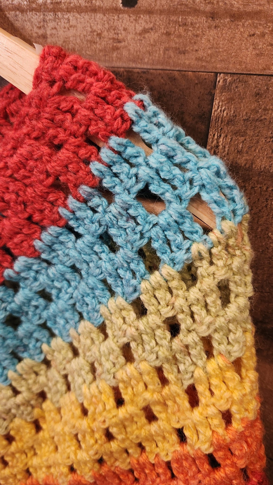 Handmade Vintsge Rainbow Knit Groovy Poncho for Kids