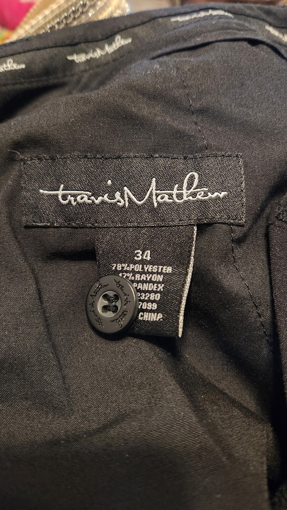 Travis Matthew Golf Pants Black Trousers - 34
