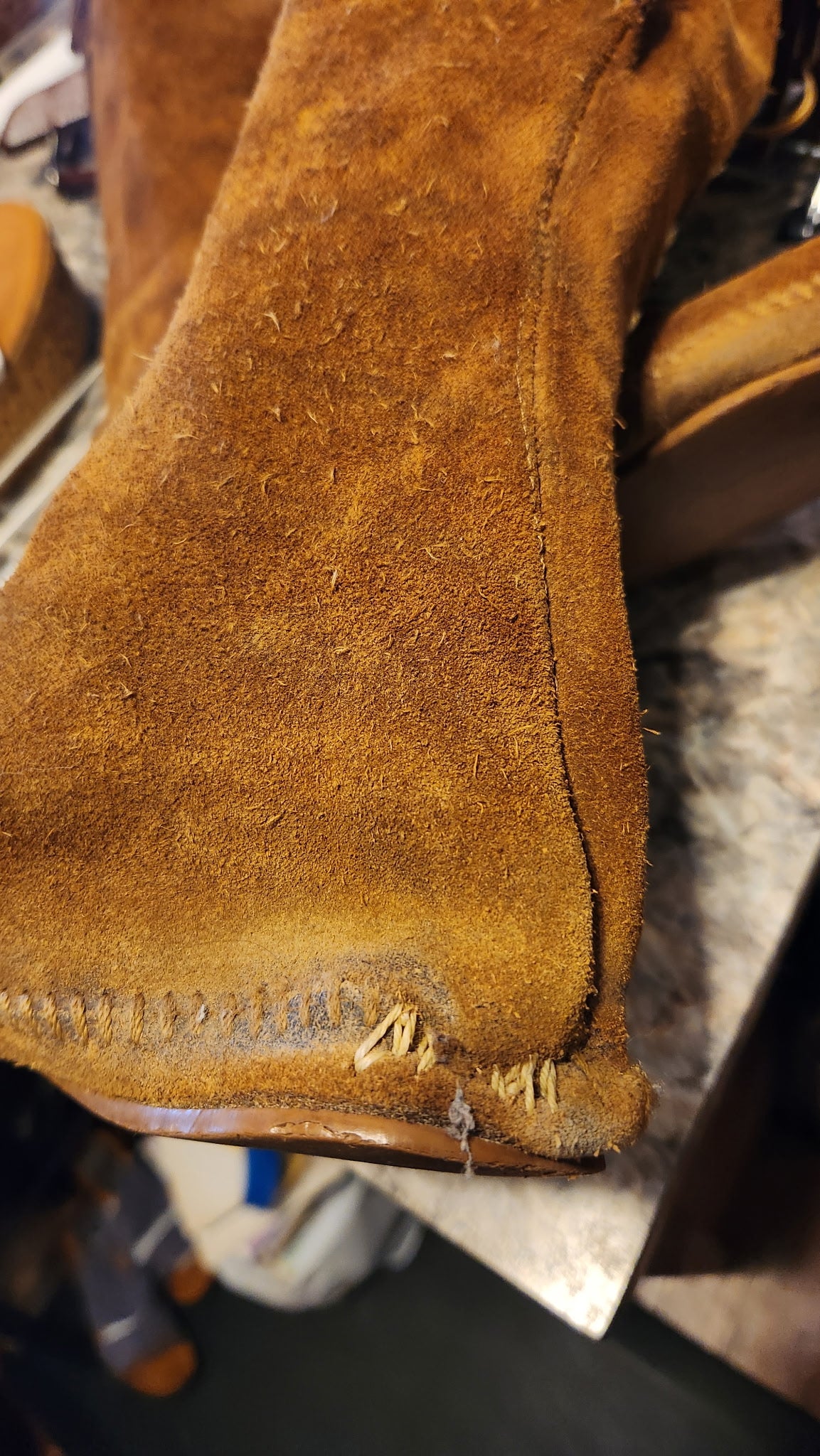 Vintage Minnetonka Womens Moccasins Fringe Suede Leather Tall Lace Up Boots