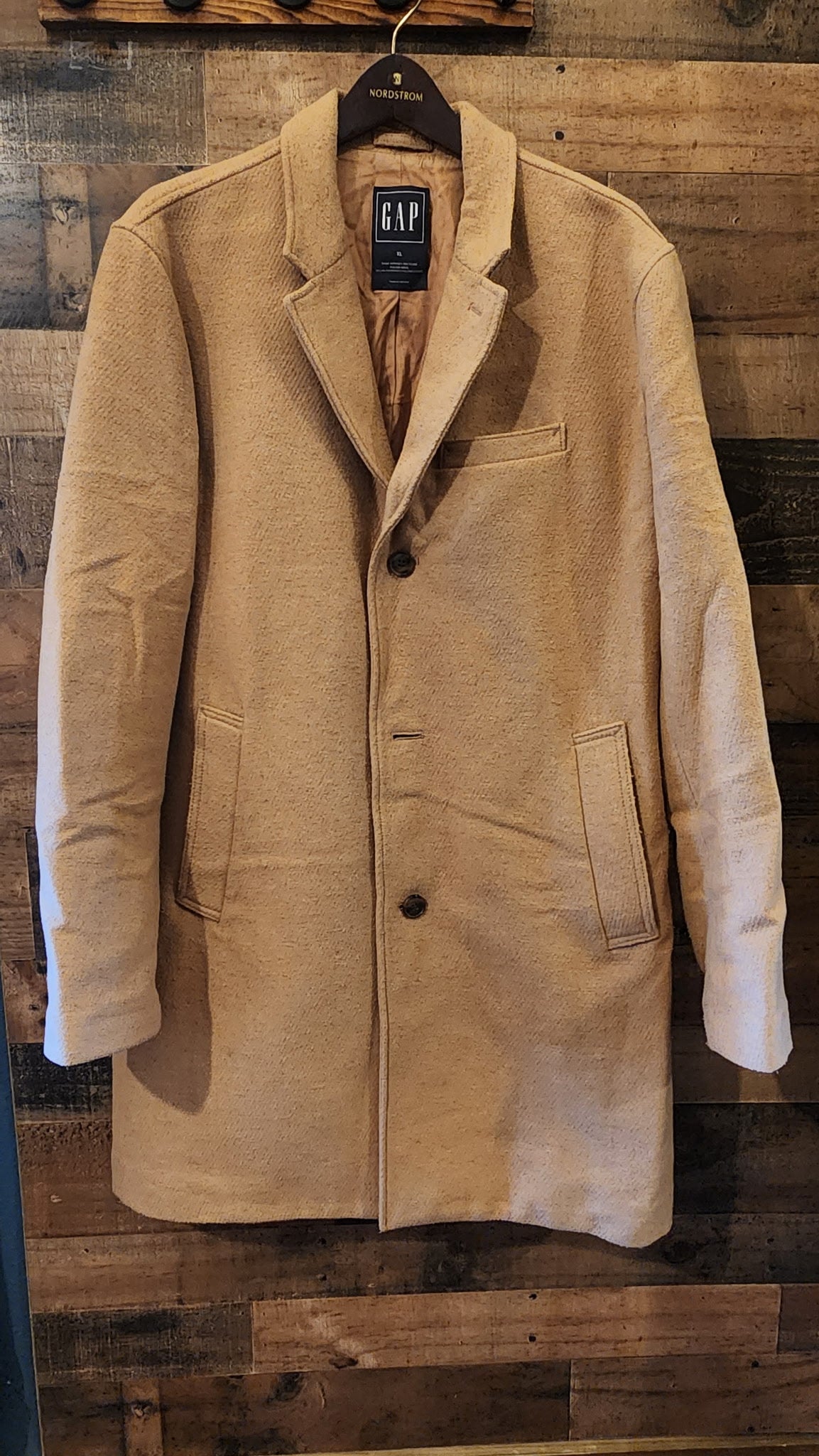 Gap Wool Blend Neutral Button Down Jacket - XL