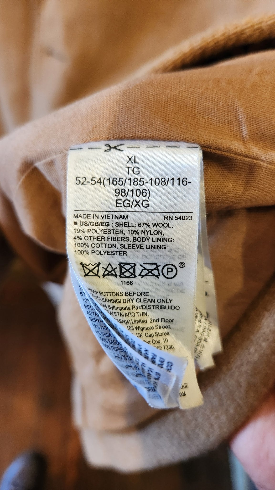 Gap Wool Blend Neutral Button Down Jacket - XL