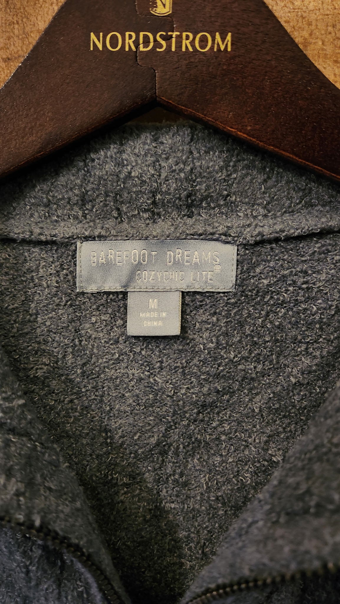 Barefoot Dreams CozyChic Charcoal Grey Quarter Zip Sweater - Medium