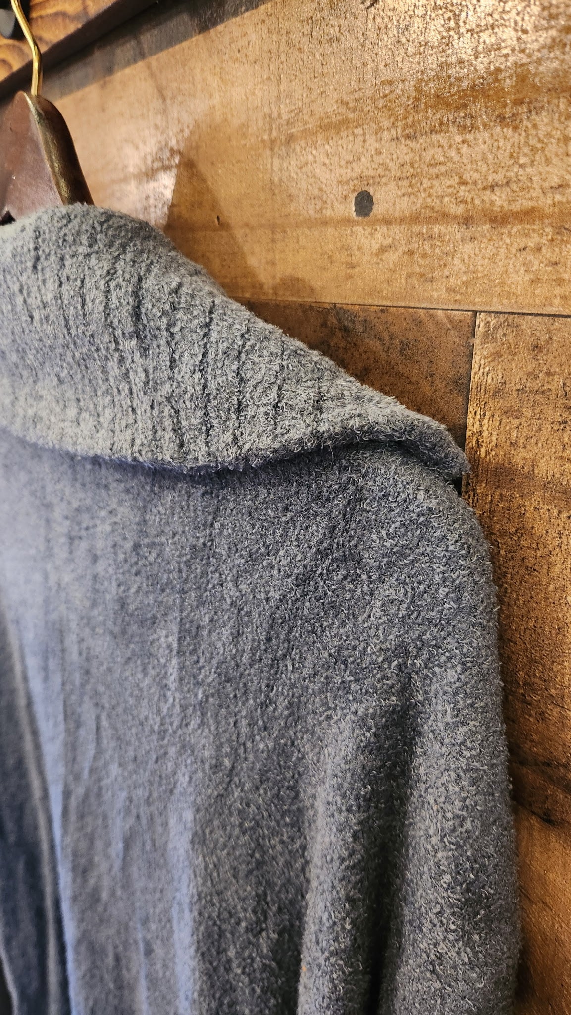 Barefoot Dreams CozyChic Charcoal Grey Quarter Zip Sweater - Medium