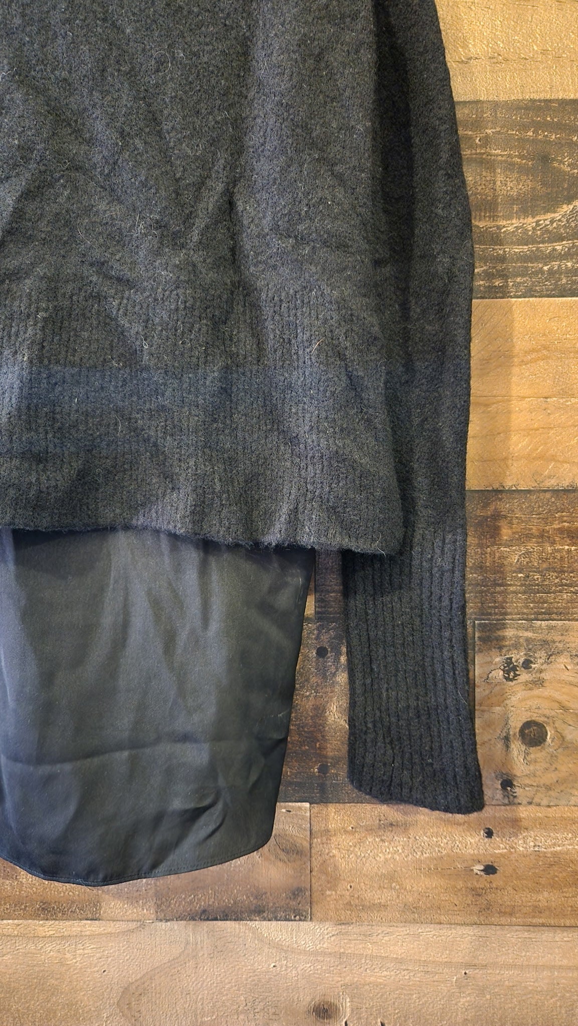 All Saints Black Soft Wool/Yak Sweater with Layered Tunic - Small