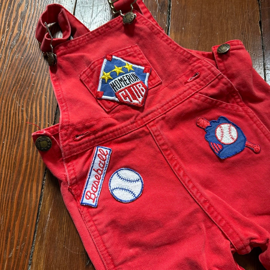 Vintage Baseball Overalls - 6-9 Months