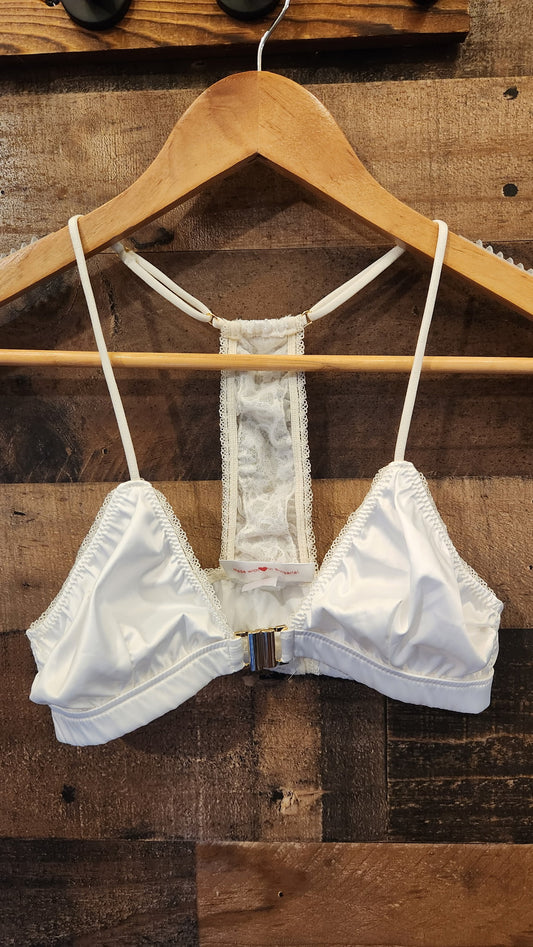 White Lacey Bralette - Size Small