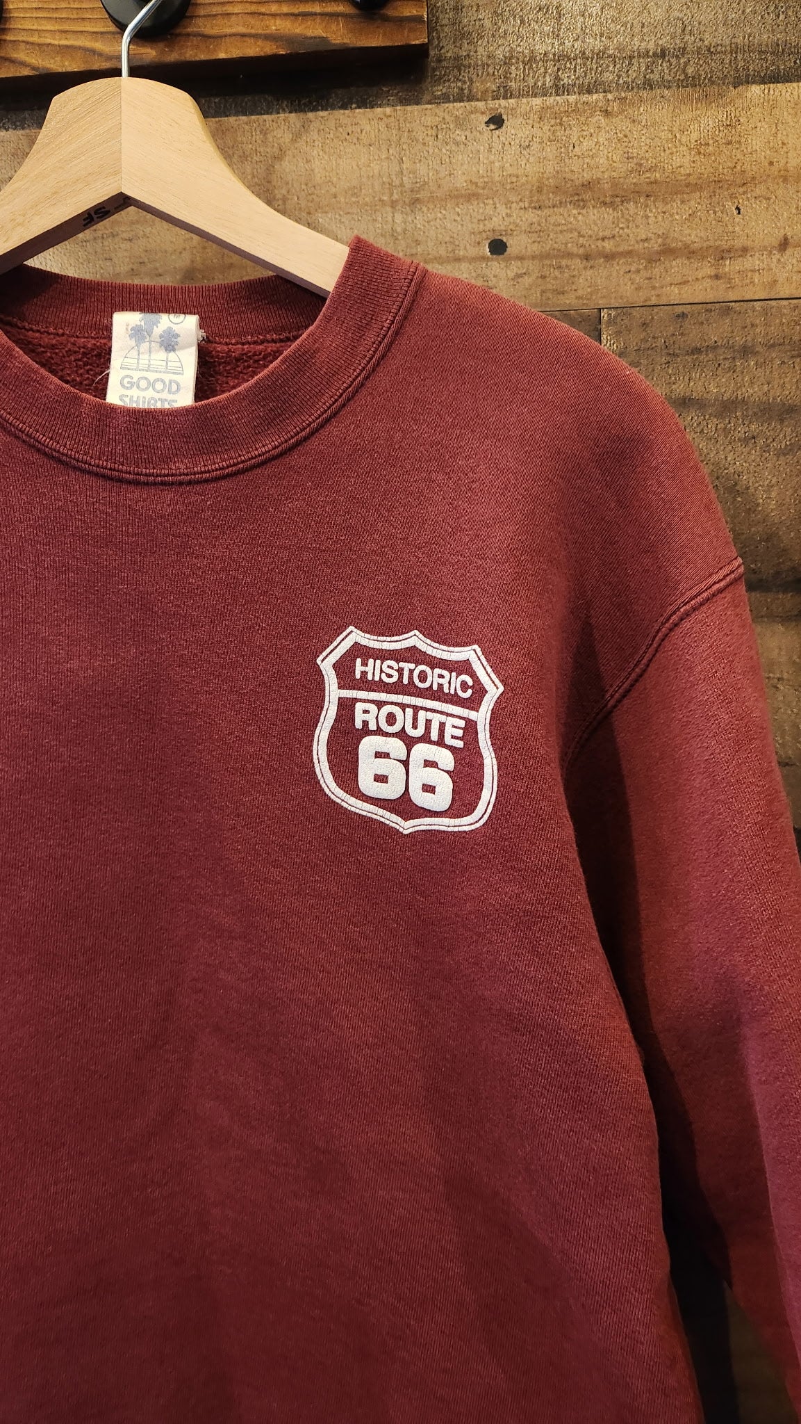 Vintage Route 66 Maroon Crewneck - Medium