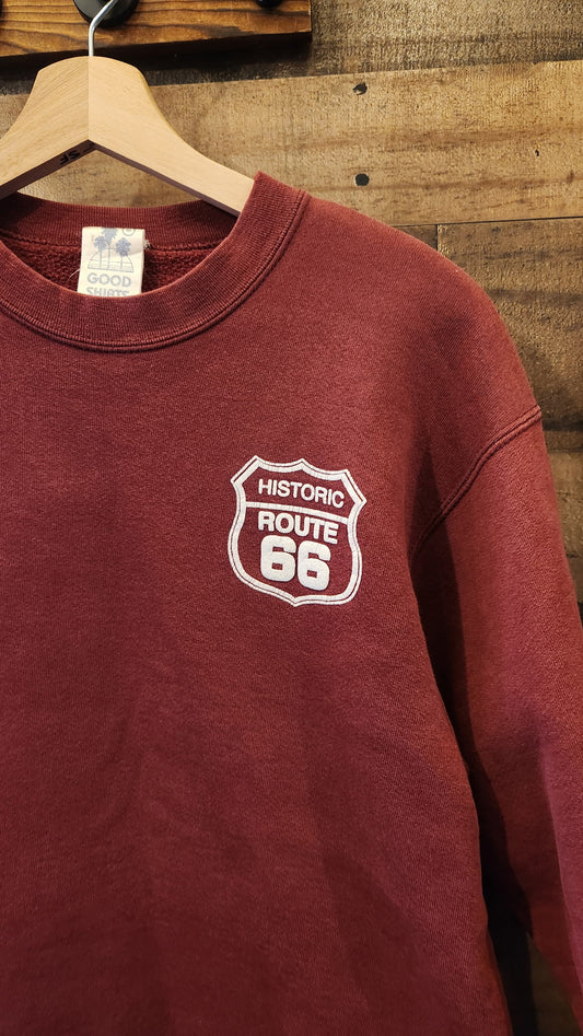 Vintage Route 66 Maroon Crewneck - Medium