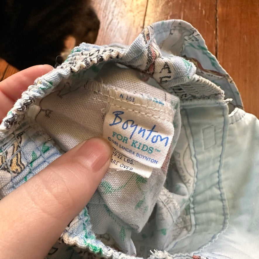 Vintage 1985 Safari Printed Overalls - 12 Months