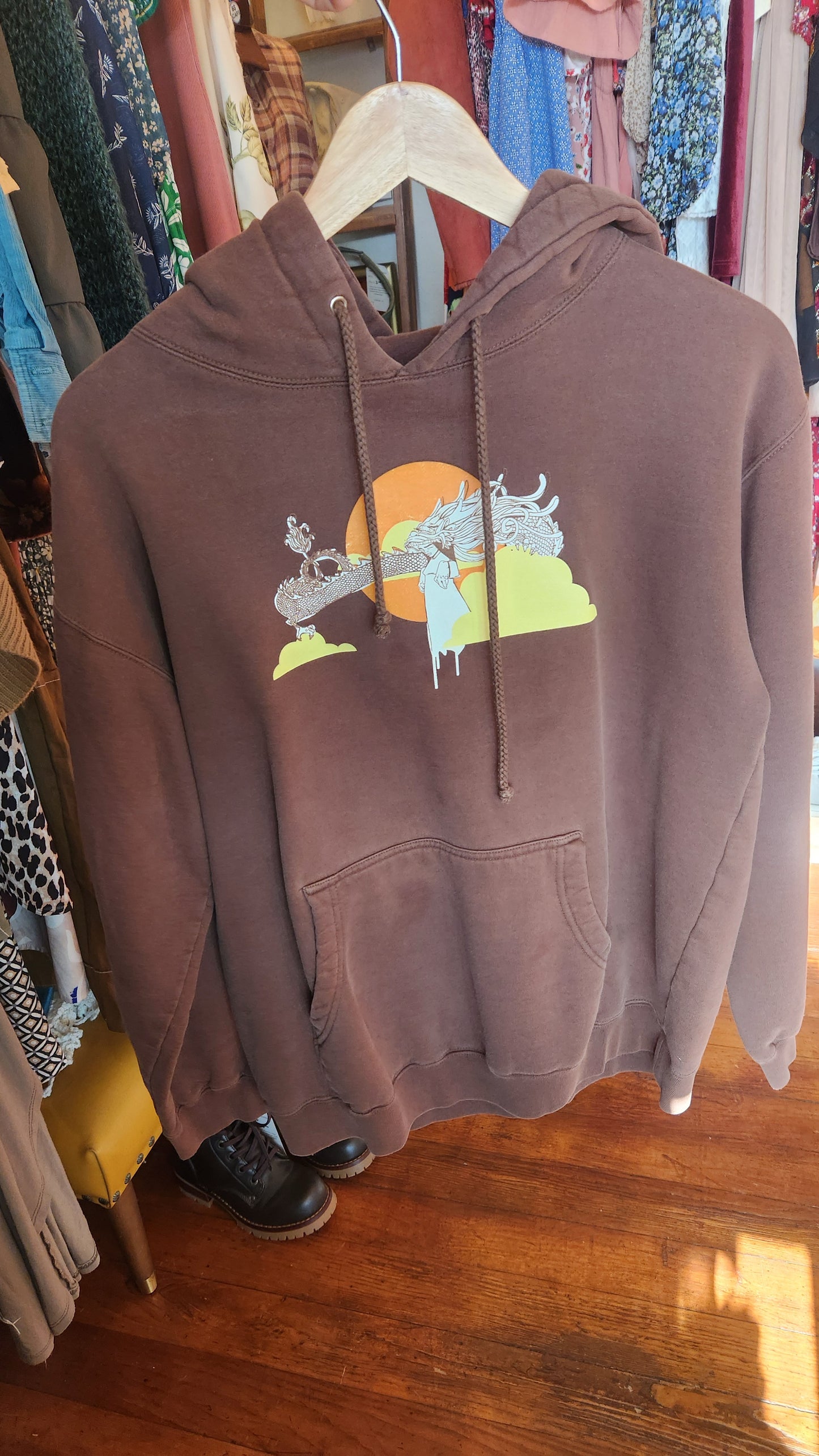 Brown Graphic Hoodie - Large
