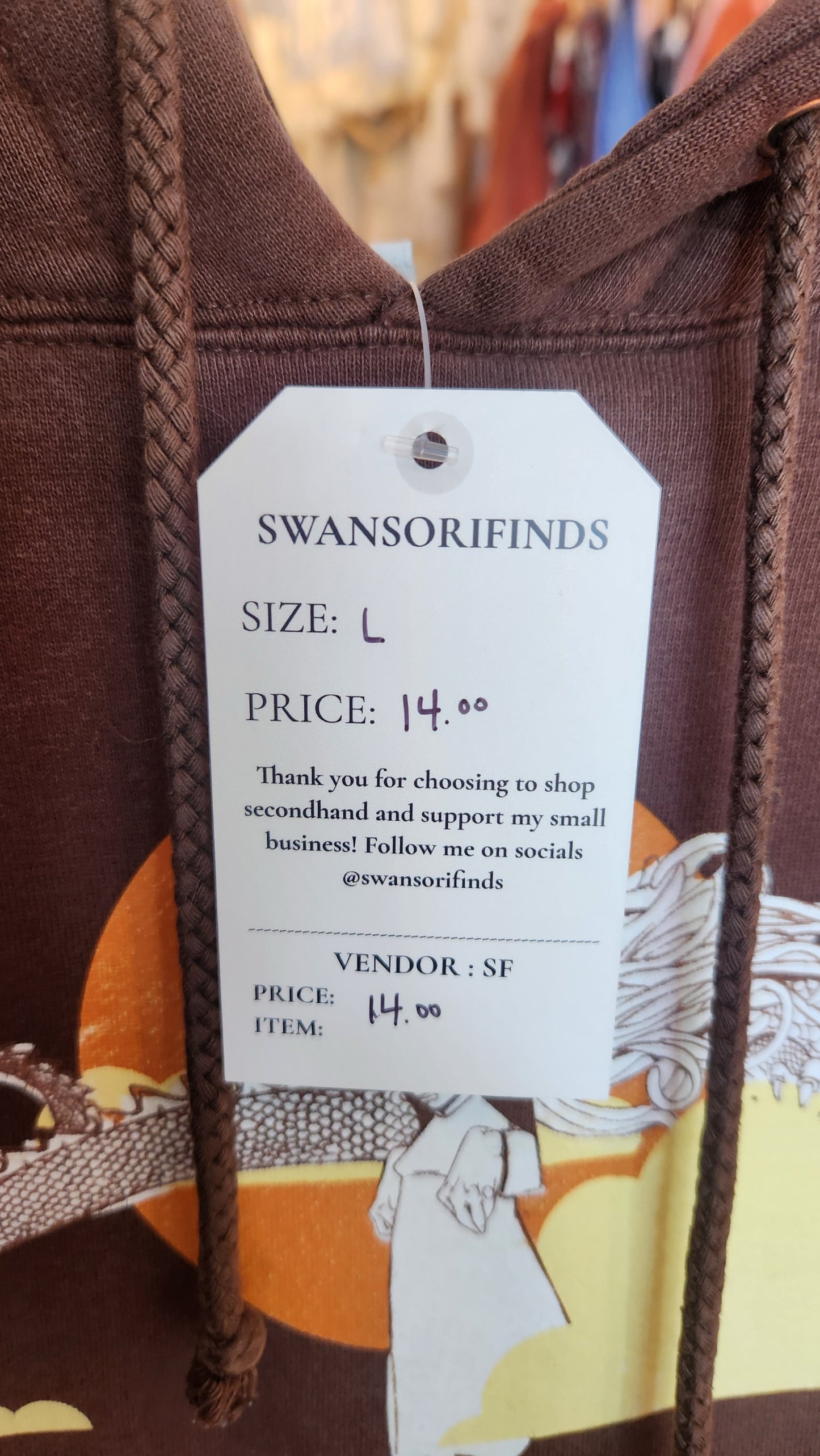 Brown Graphic Hoodie - Large