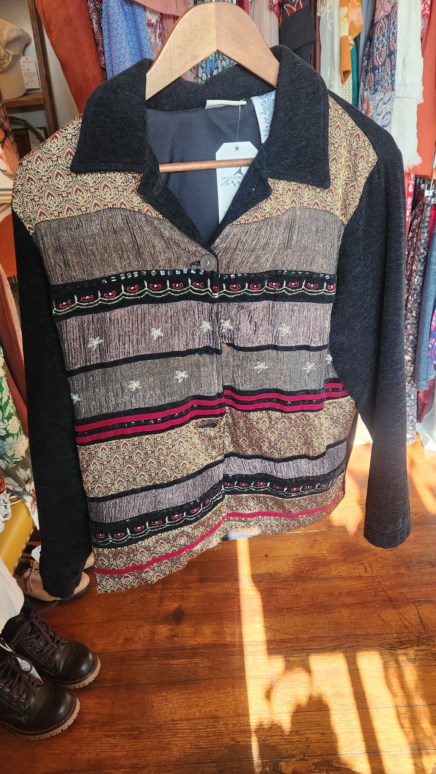 Black Button Up Cardigan - Small
