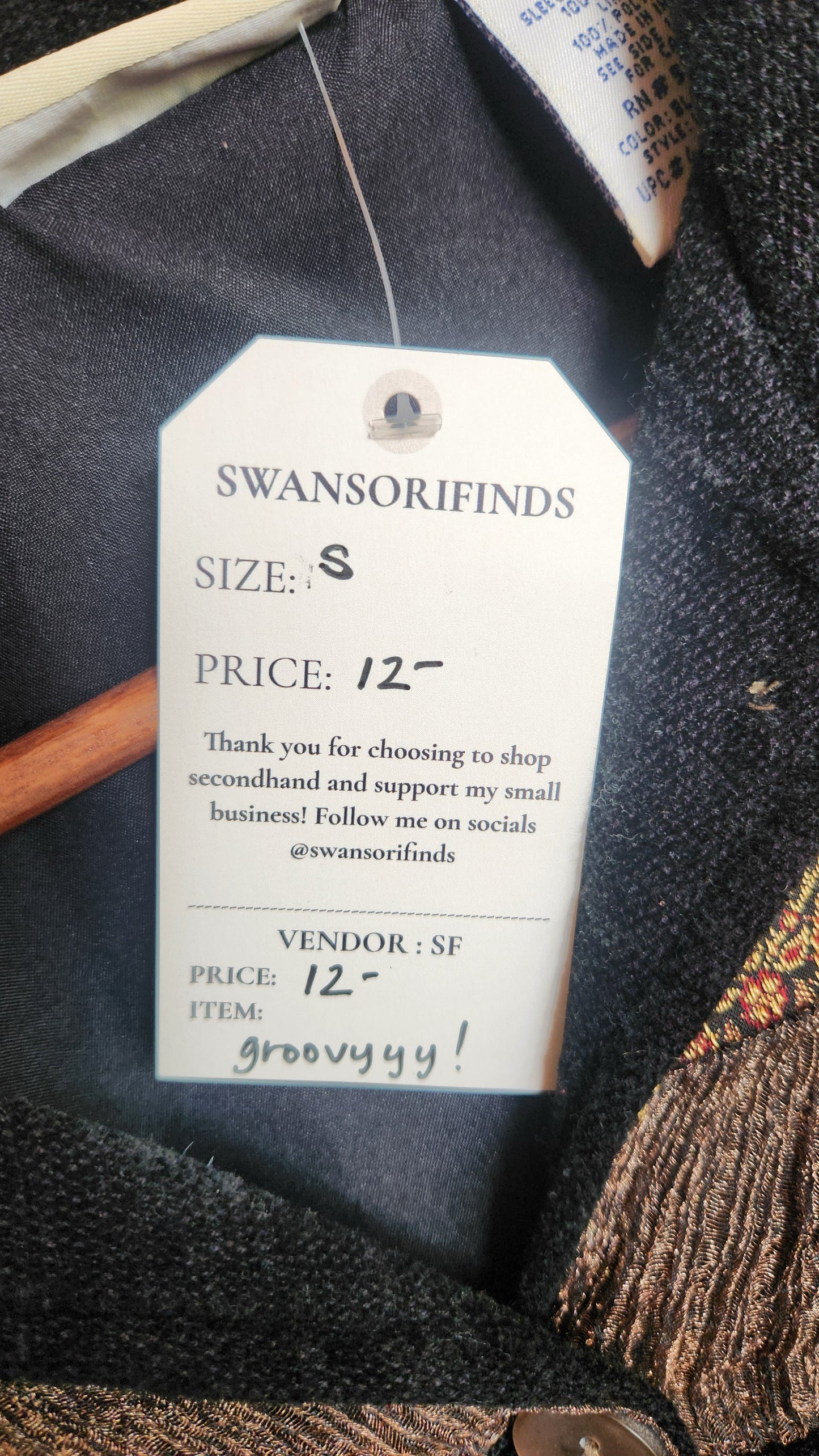 Black Button Up Cardigan - Small