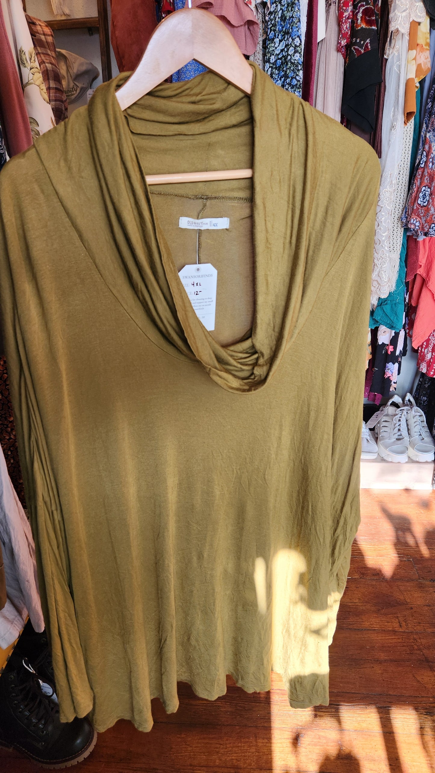 Earthy Mock Neck Blouse - 4XL