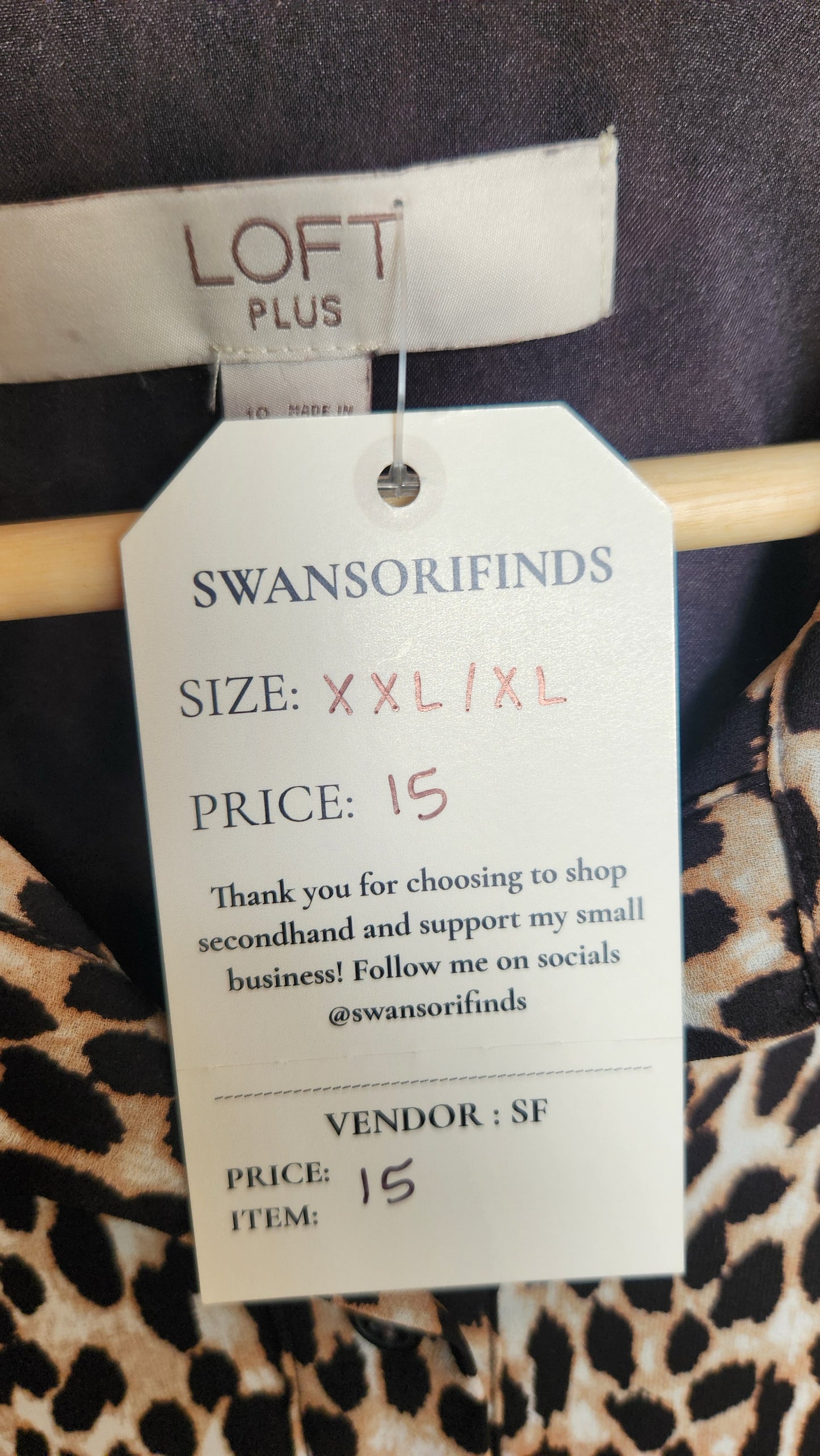 Cheeta Printed Button Up Dress - XXL