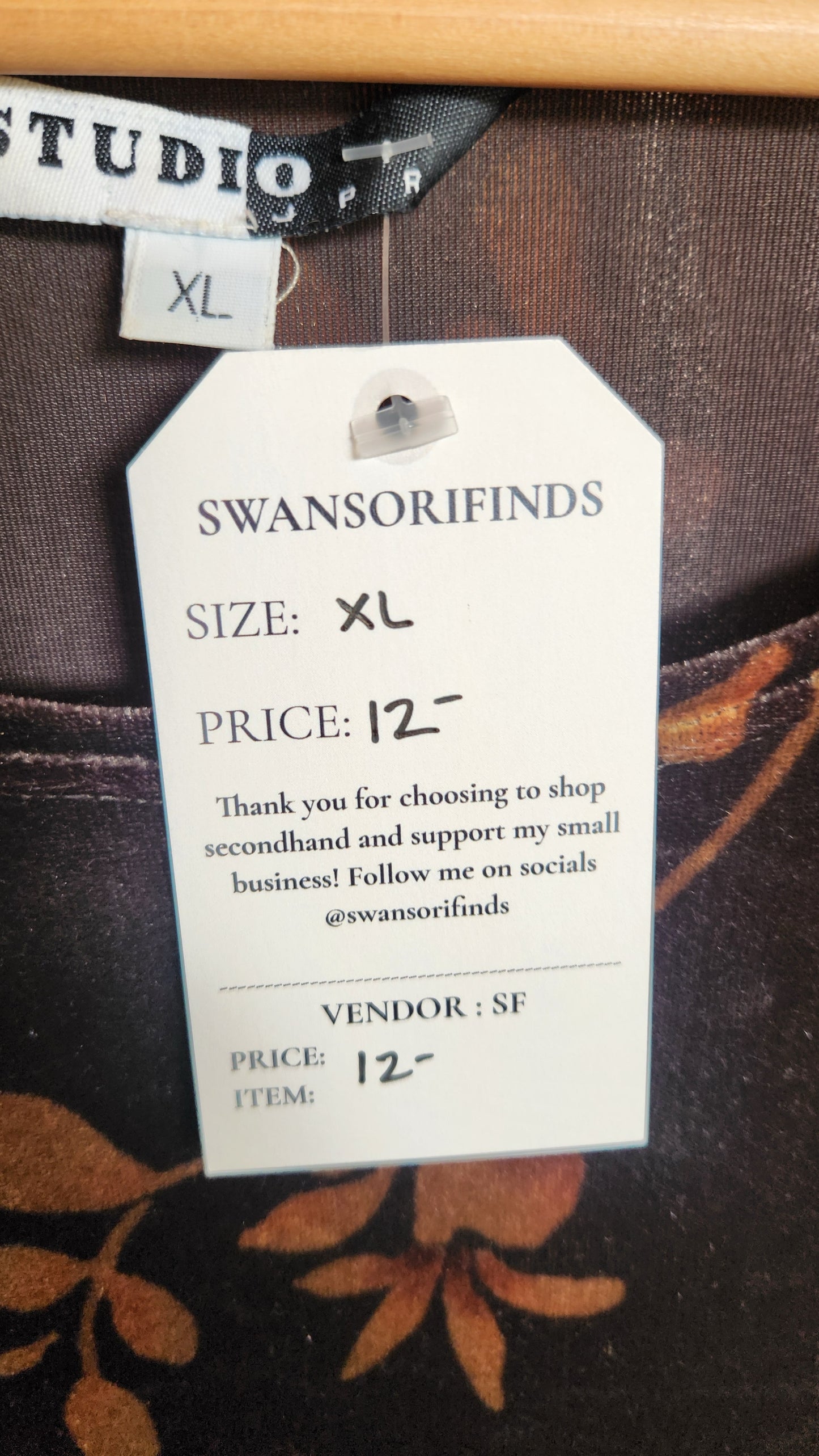 Velvet Floral Blouse - XL