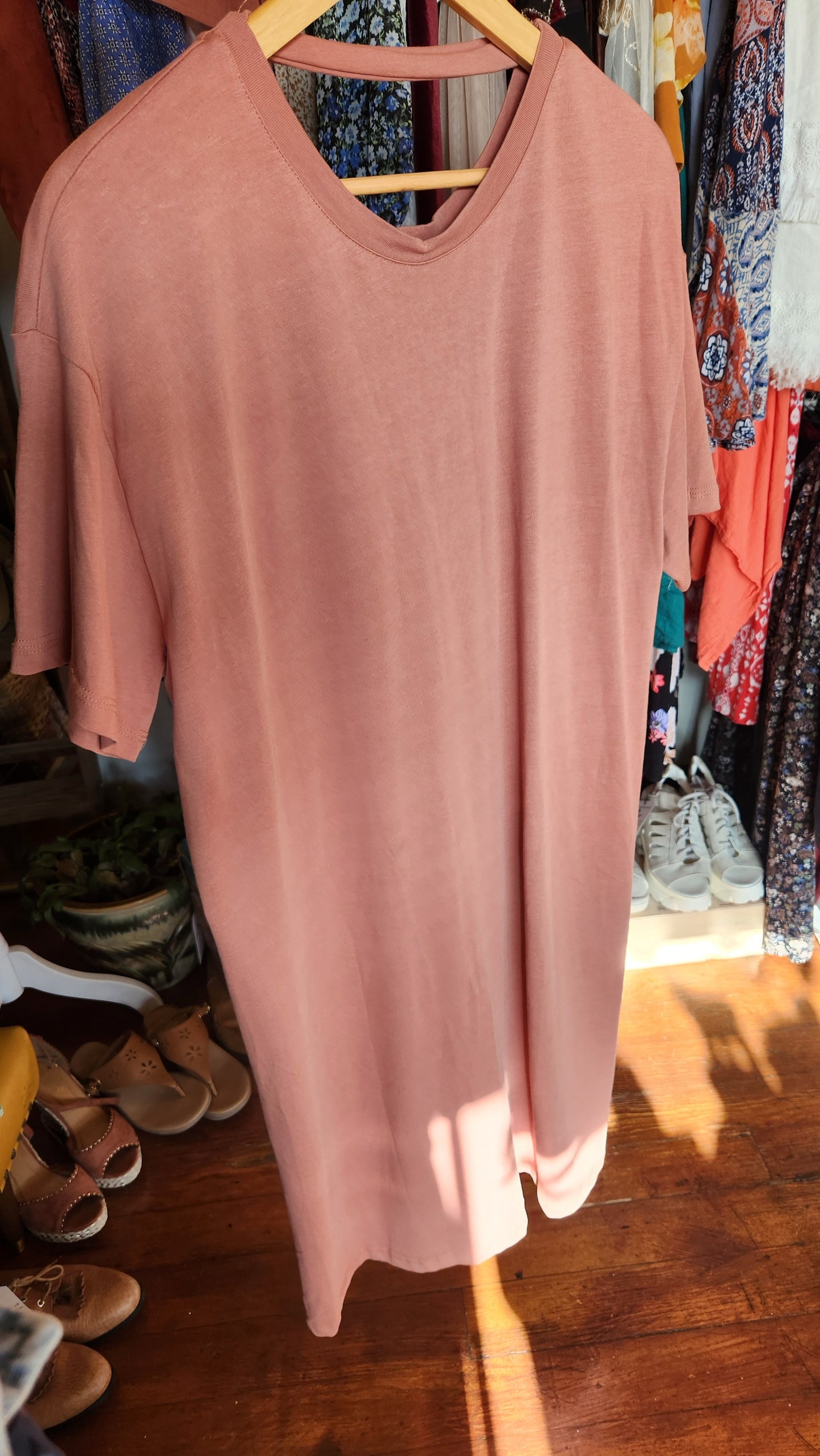 Peachy Tee Shirt Dress - L / XL