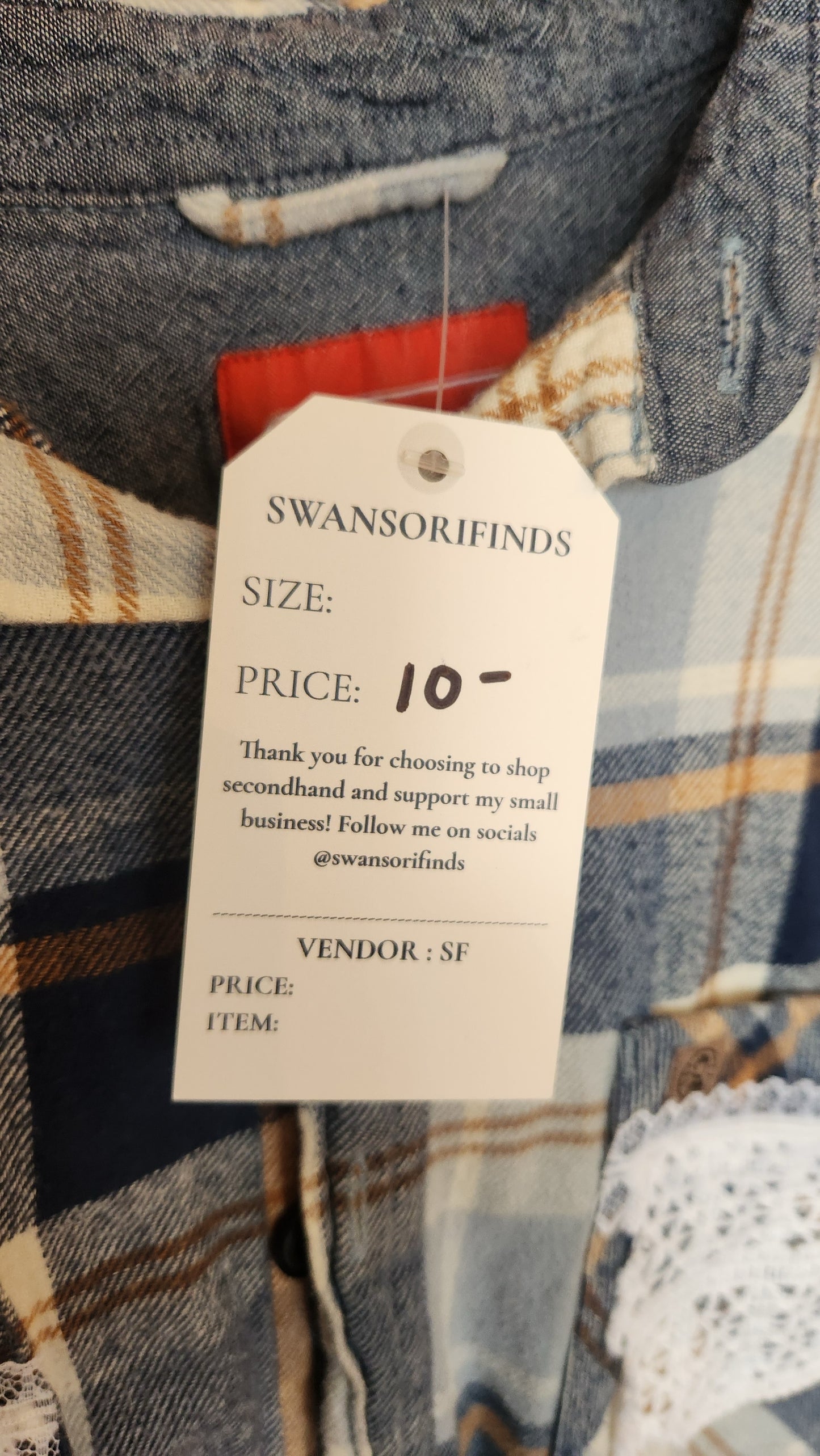 Upcycled Plaid Flannel - Medium